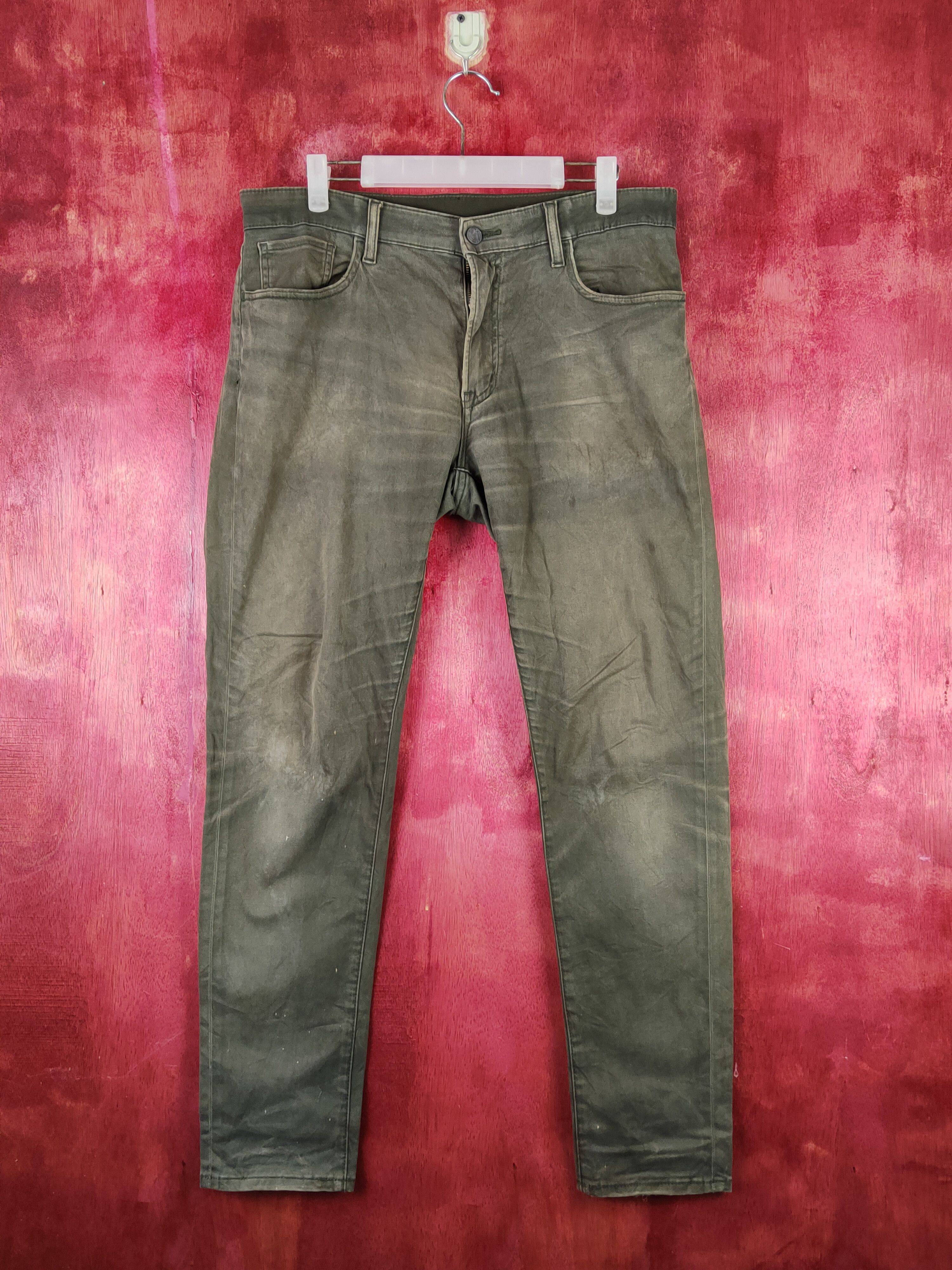 image of Vintage Uniqlo Olive Faded Multipocket Casual Pants S2214 in Dark Olive, Men's (Size 33)