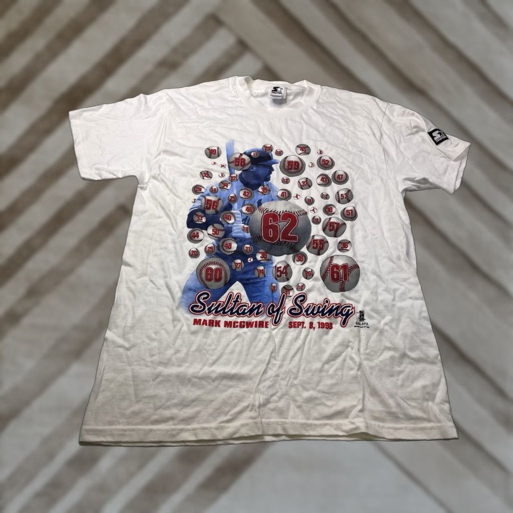 Starter VINTAGE STARTER SULTAN OF SWING SHIRT Large White Cotton T-Shirt 1990s 90s Logo St Louis Cardinal Mens Size US L / EU 52-54 / 3 - 1 Thumbnail