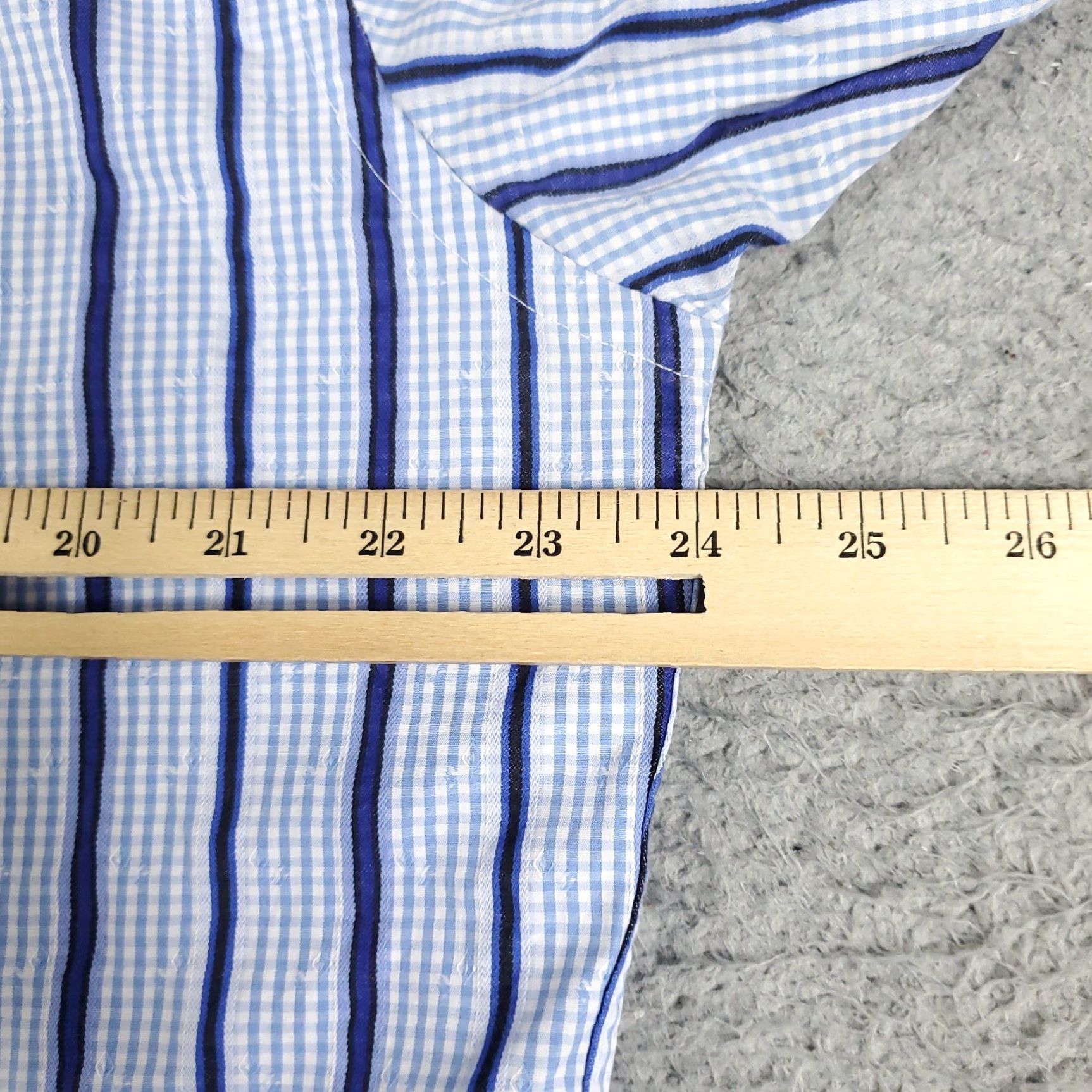 BUGATCHI Bugatchi Uomo Button-Up Shirt Men's XL Blue Striped Long Sleeve Regular Fit Size US XL / EU 56 / 4 - 6 Thumbnail