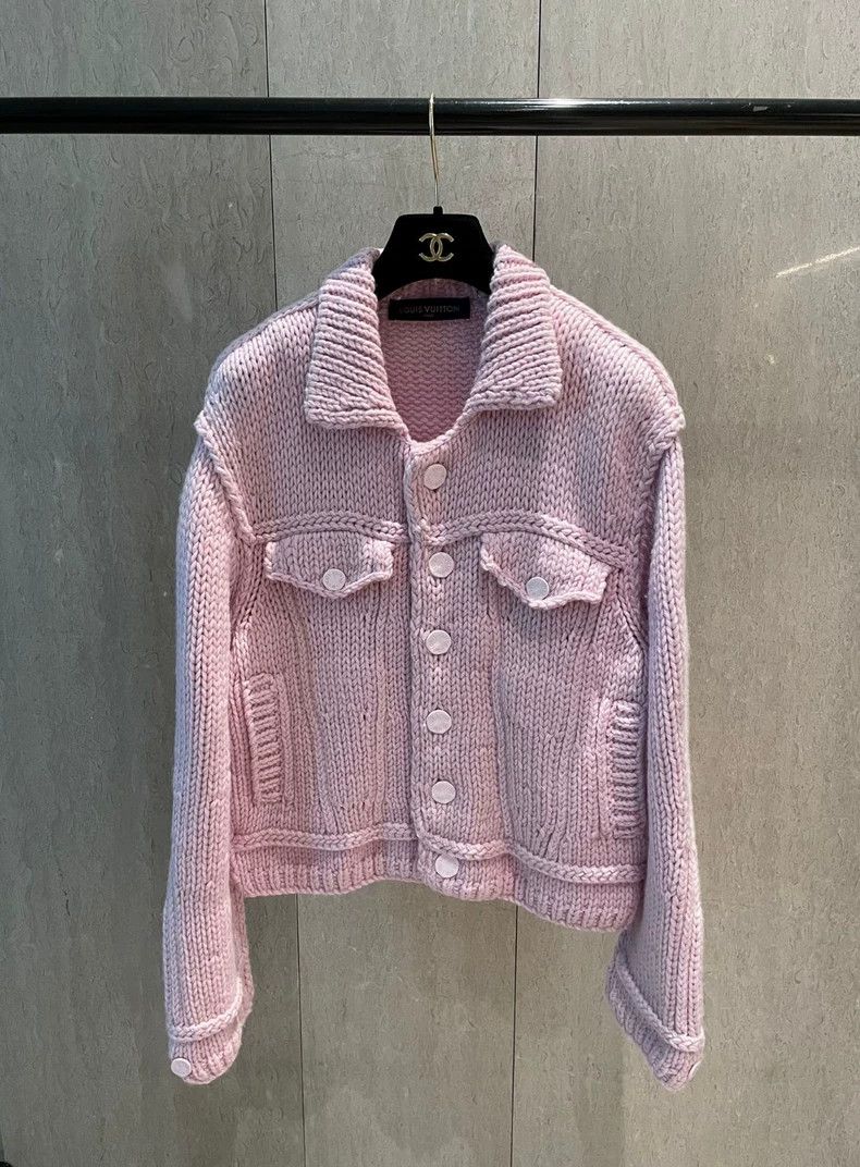 Louis Vuitton Lavender Knit Sweater Jacket by Louis Vuitton- DMC Size US XS / EU 42 / 0 - 1 Thumbnail