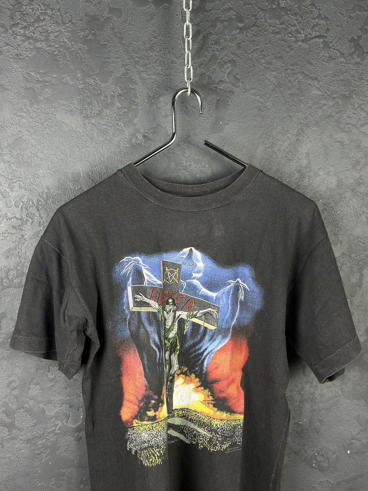 Vintage Vintage 1990 Slayer European Campaign Tour T-Shirt Size US M / EU 48-50 / 2 - 2 Thumbnail