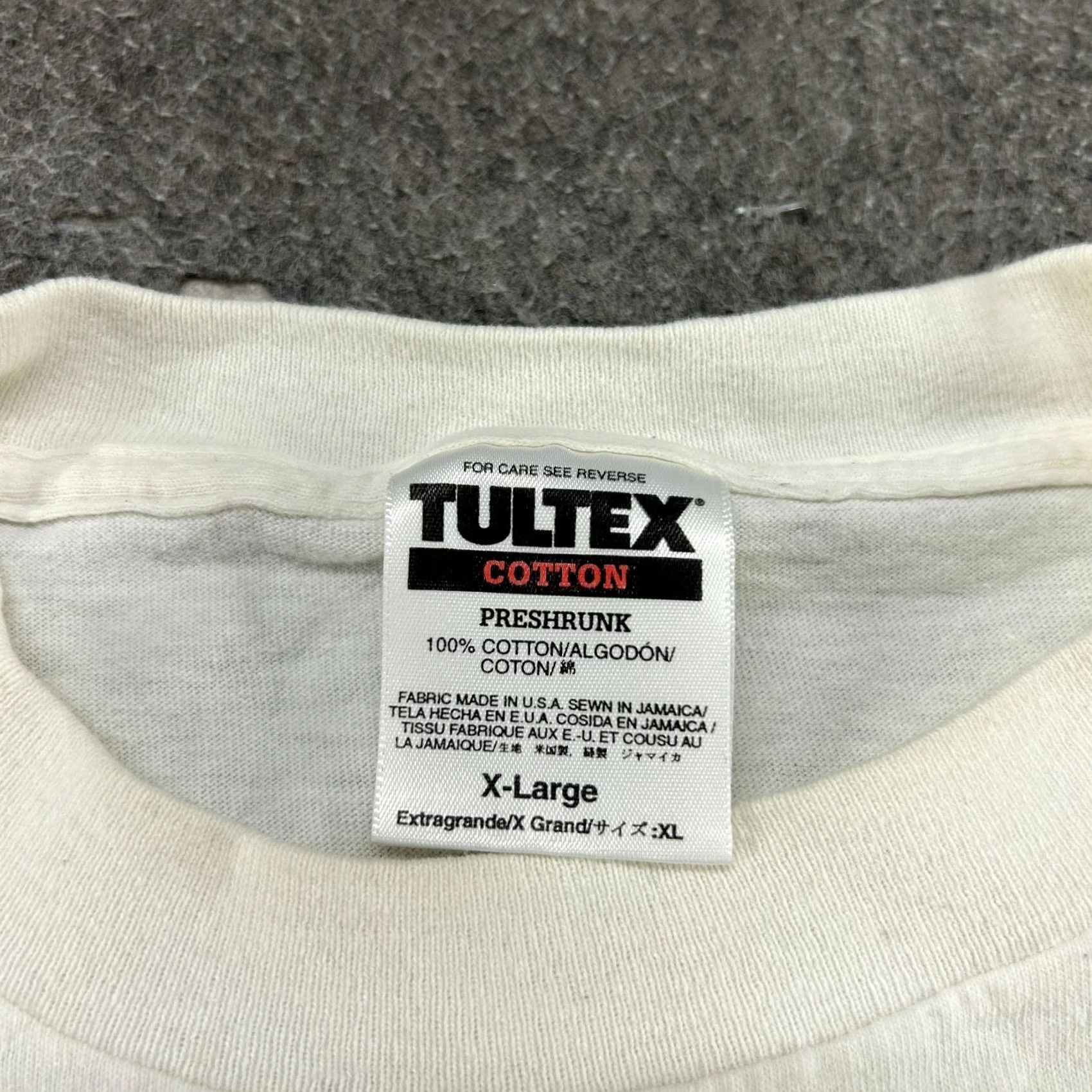 Tultex VINTAGE Santa Claus Shirt Mens XL White 90s Christmas Tultex Cotton Short Sleeve Crew Neck Swoosh Logo Reflective Machine Washable Size US XL / EU 56 / 4 - 3 Thumbnail