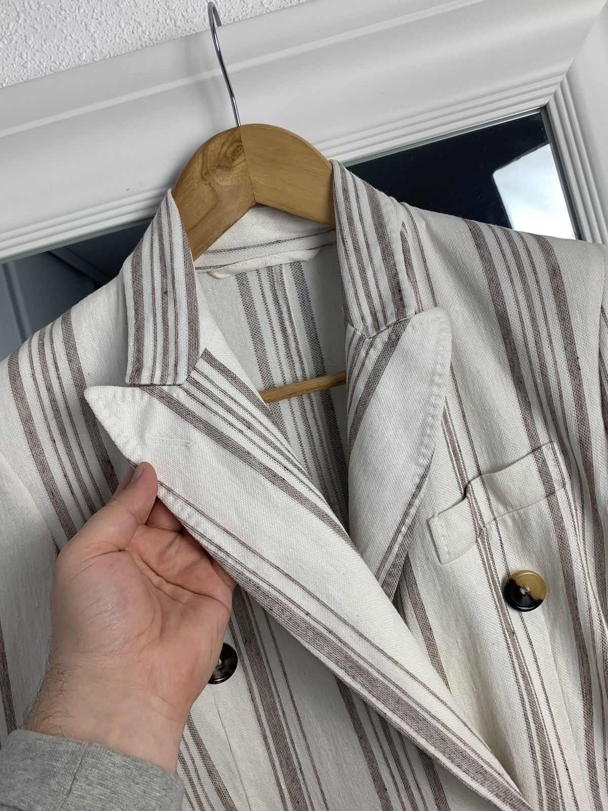 Max Mara Max Mara Blazer Linen Jacket Max Mara Striped Blazer Size:6 Size M / US 6-8 / IT 42-44 - 5 Thumbnail
