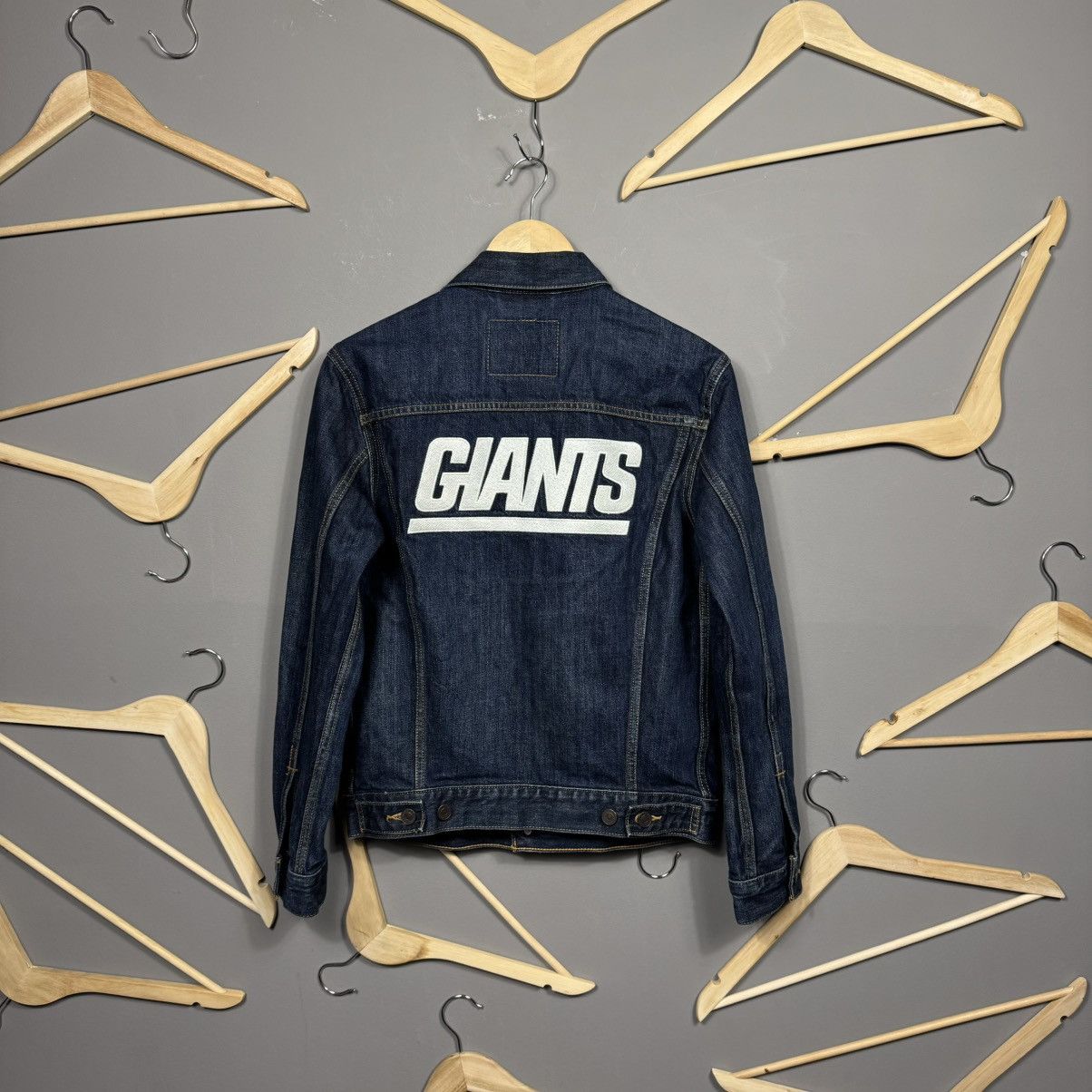 Vintage NY Giants shops Denim Jacket