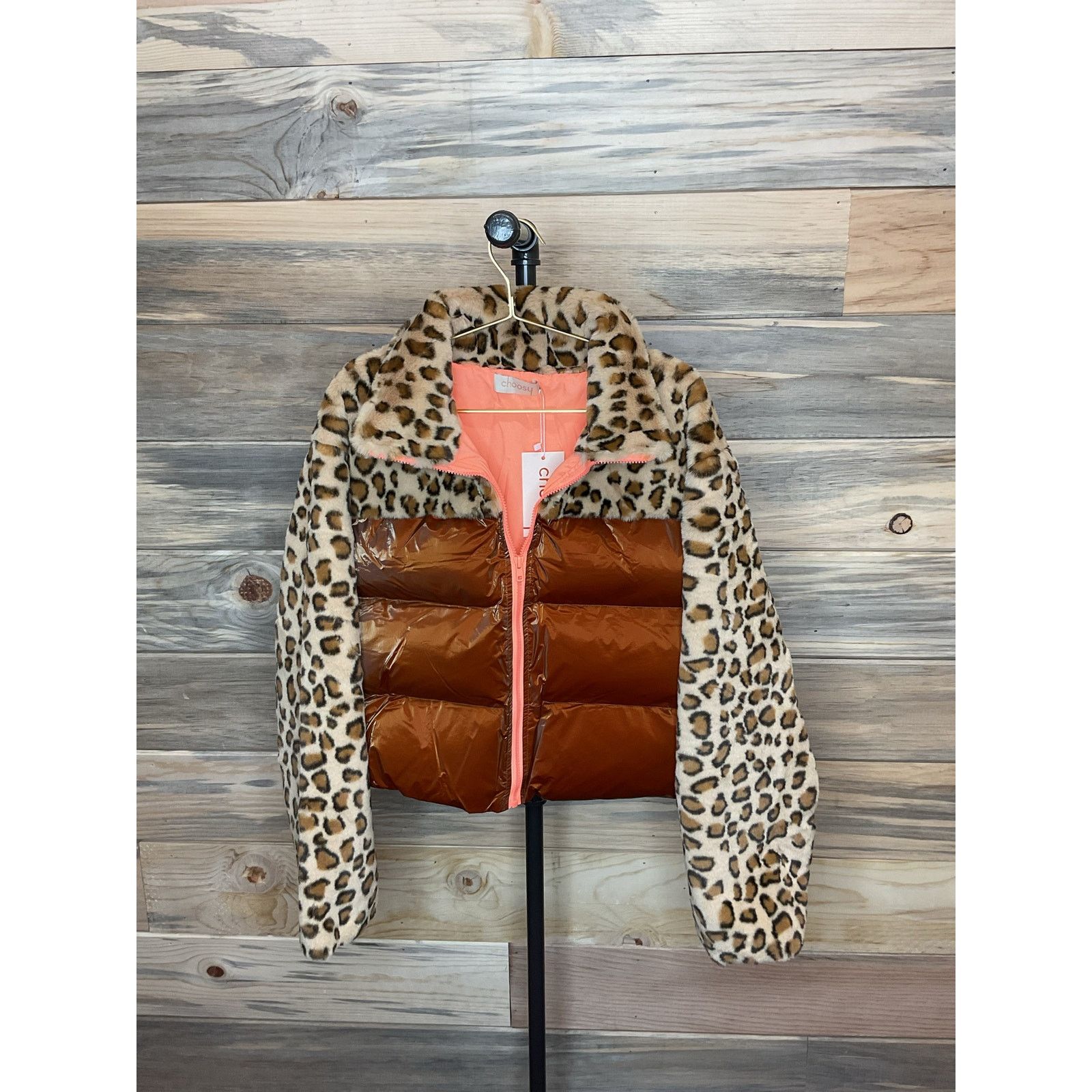 Vintage Choosy NWT Leopard Faux Fur Jacket Coat Puffer Women’s Sz S Size S / US 4 / IT 40 - 2 Thumbnail