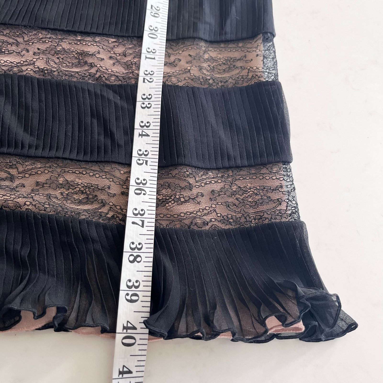 RED Valentino RED Valentino Black Satin Pleated Lace Panel Cocktail Dress Size M / US 6-8 / IT 42-44 - 13 Thumbnail