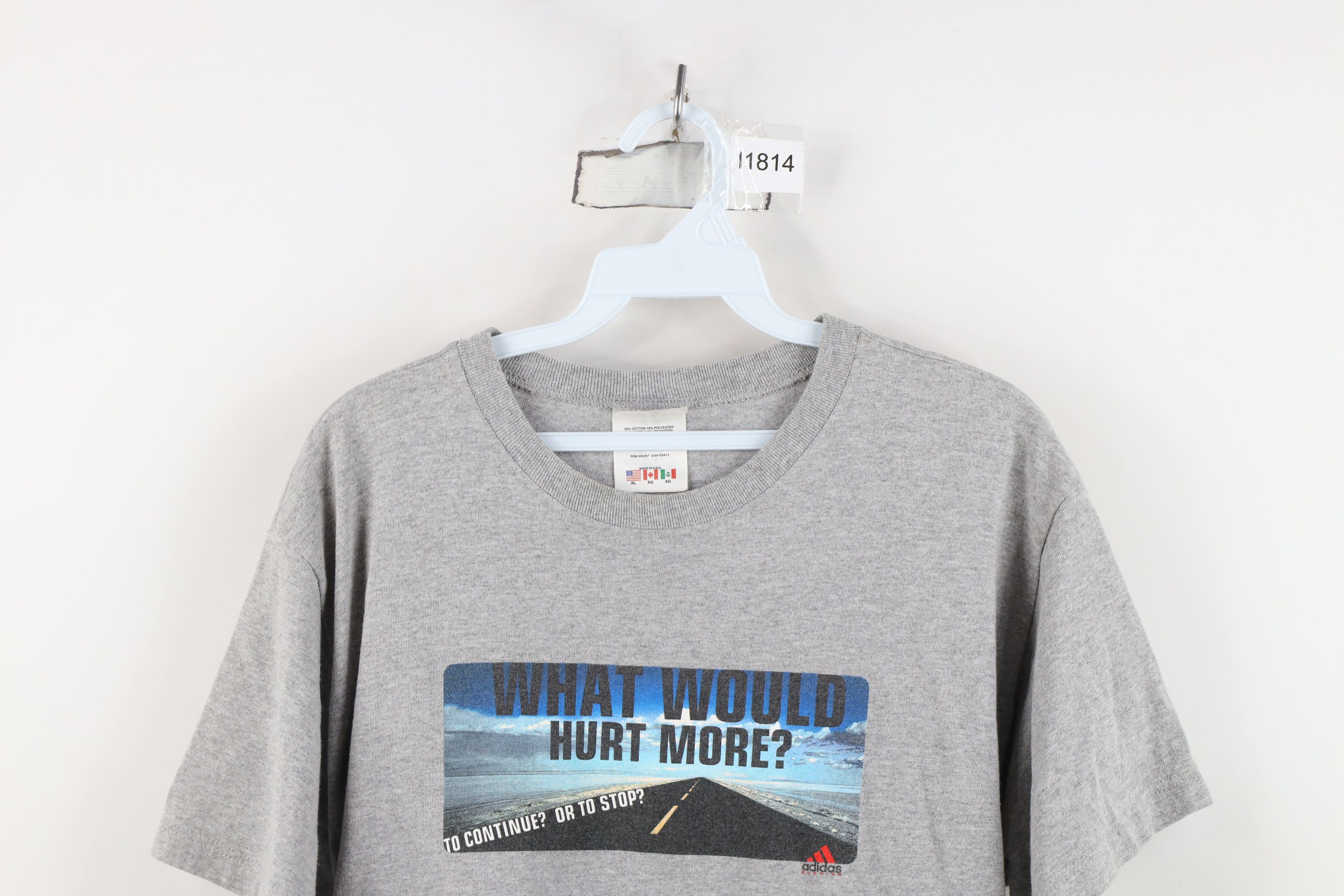 Adidas Vintage 90s Y2K Adidas Running Would Hurt More T-Shirt USA Size XL / US 12-14 / IT 48-50 - 2 Thumbnail