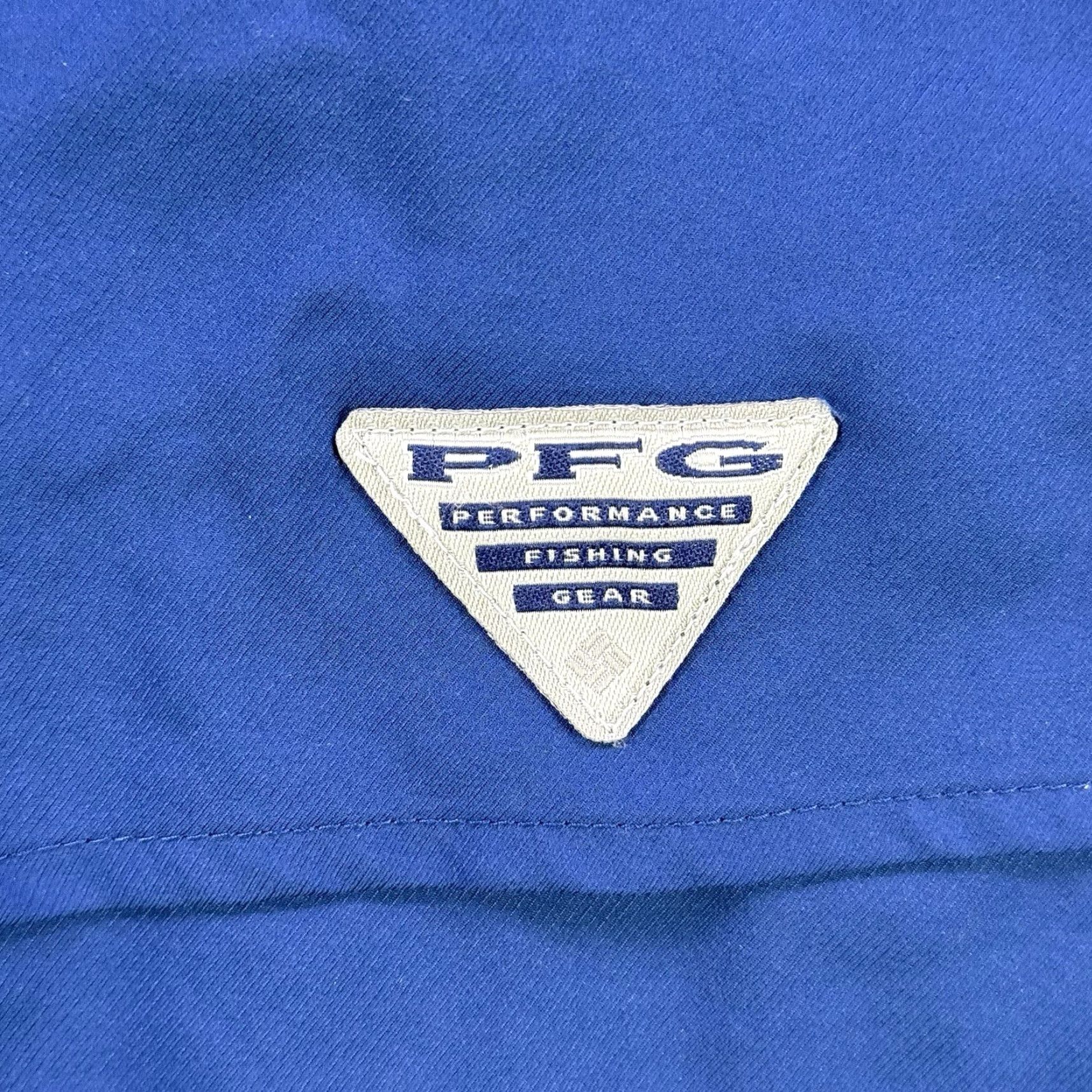 Vintage Columbia PFG Blood and Guts IV Woven Long Sleeve Shirt Blue Omni-Shield LG Mens Regular Button-Up Collared Short Sleeve? Size US L / EU 52-54 / 3 - 4 Thumbnail