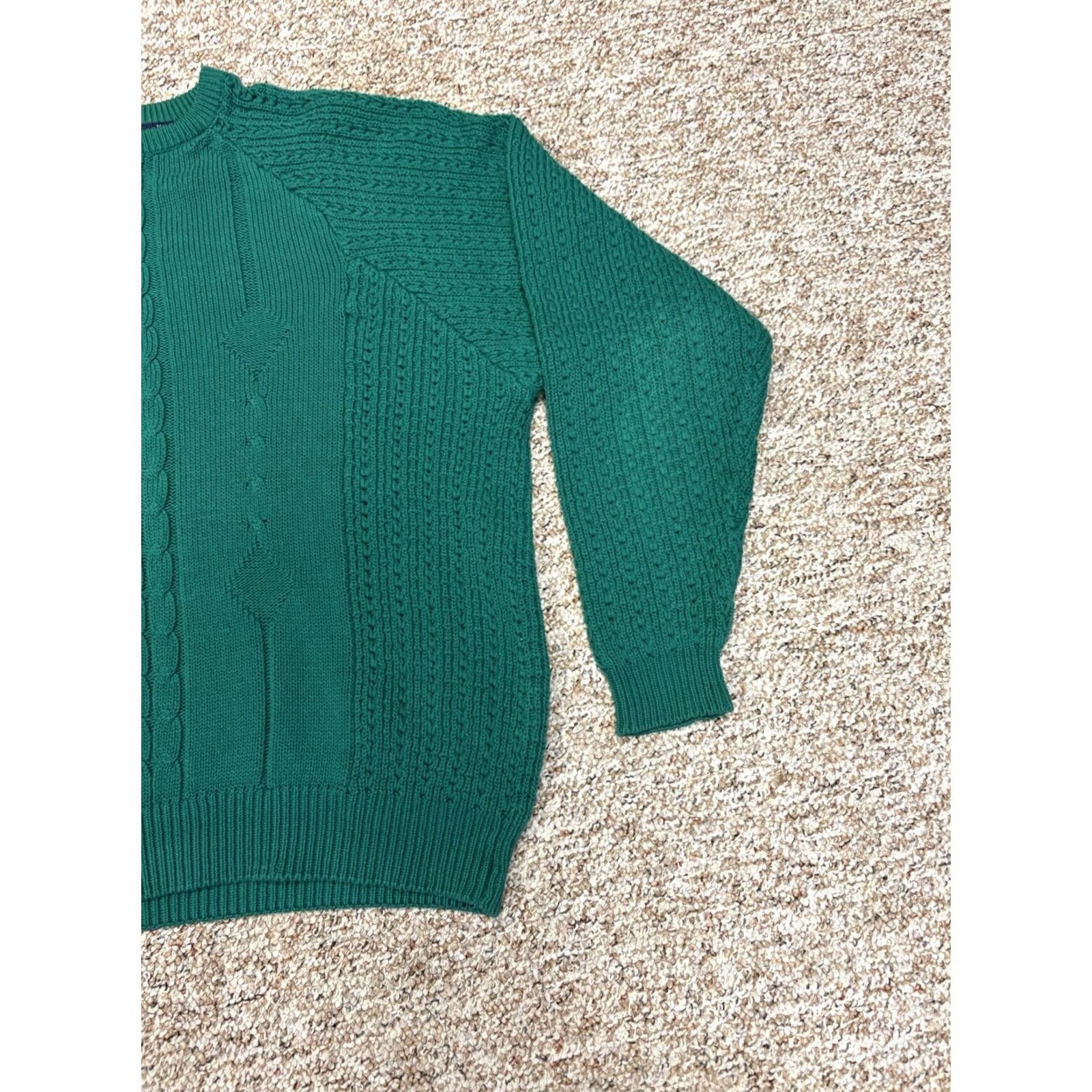 Vintage VINTAGE Stanley Blacker Sweater Knit 100% Cotton Crew Neck Long Sleeve Blue Green Mens M Regular 90s Classic Pullover Front Size US M / EU 48-50 / 2 - 3 Thumbnail