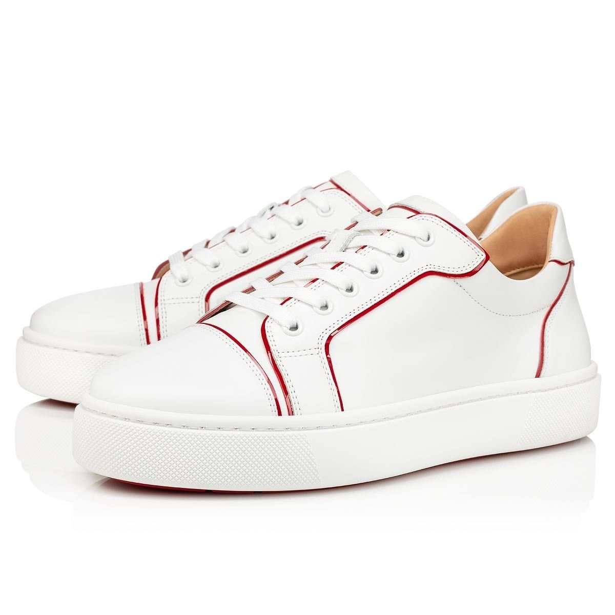 Christian Louboutin o1s1wg110225 Vieirissima Leather Sneakers in White Size US 7 / IT 37 - 1 Thumbnail