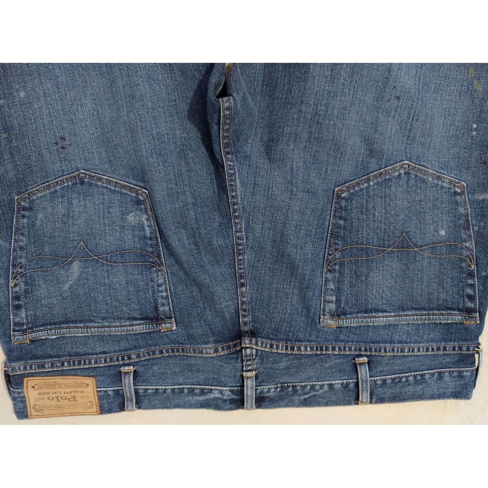 Polo Ralph Lauren Polo Ralph Lauren Jeans 40x32 Paint Slim Straight Denim Pants 42x32 Navy Blue Mens Jeans Size US L / EU 52-54 / 3 - 4 Thumbnail