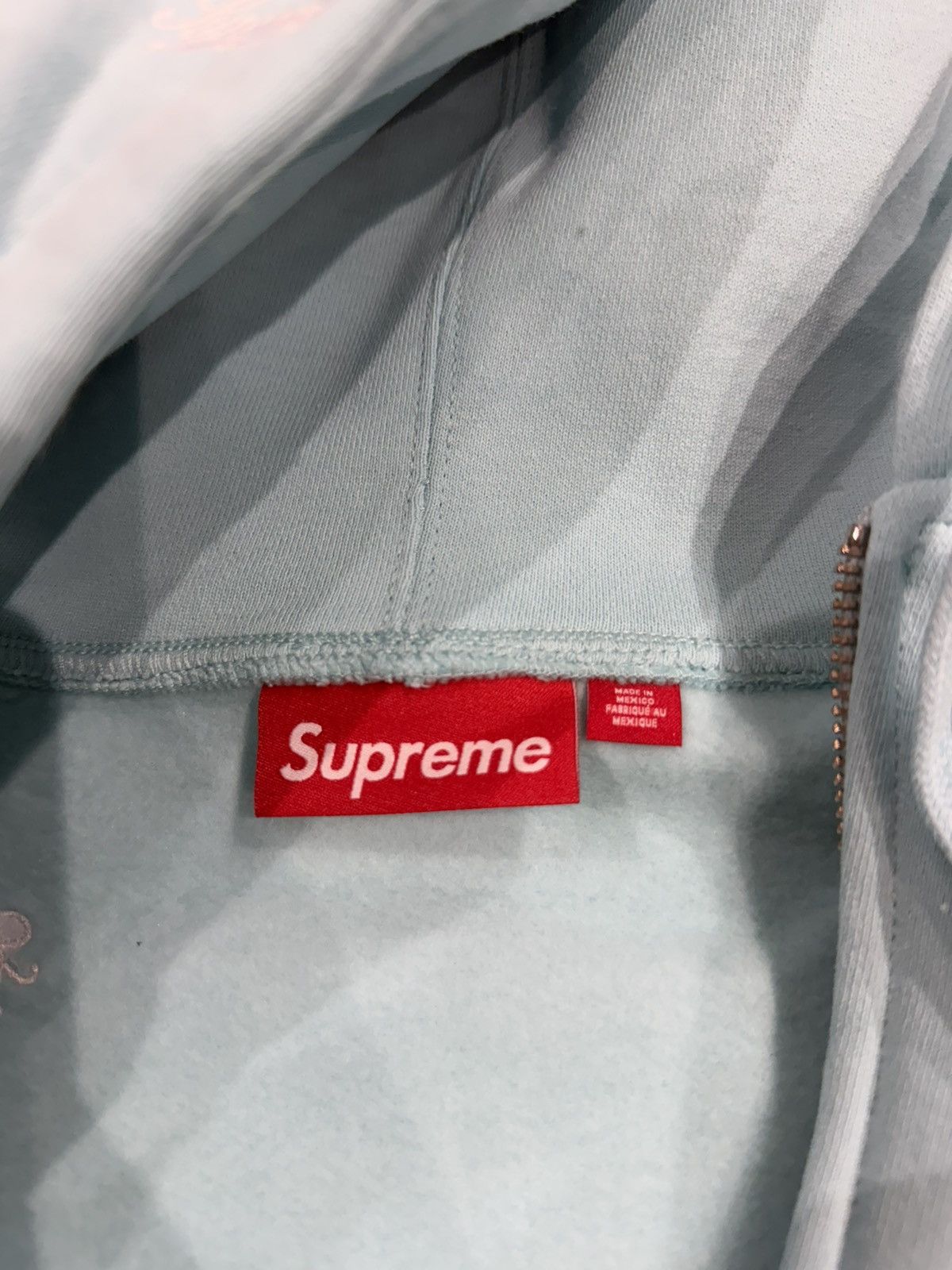 Supreme Supreme Repeat Script Zip Up Hoodie Light Blue Size US M / EU 48-50 / 2 - 5 Thumbnail