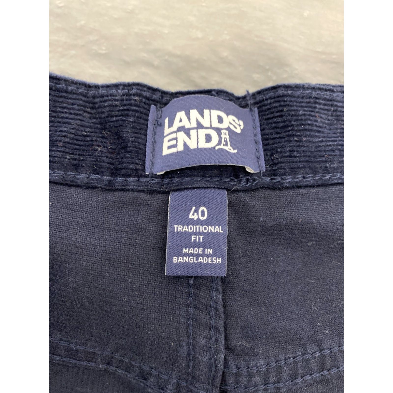 Lands' End LANDS' END Men's Corduroy Pants Navy 40x32 Regular Flat Front Chino Traditional Fit - Size 40 Waist, Navy, Mens Size US 40 / EU 56 - 7 Thumbnail