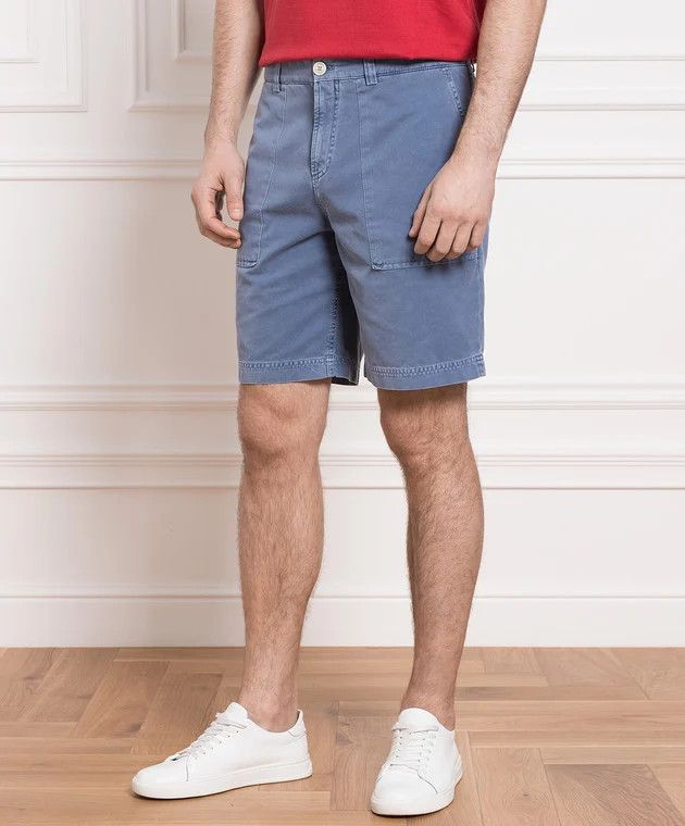 Brunello Cucinelli BRUNELLO CUCINELLI blue straight cut bermuda shorts 38 54 Size US 38 / EU 54 - 2 Thumbnail