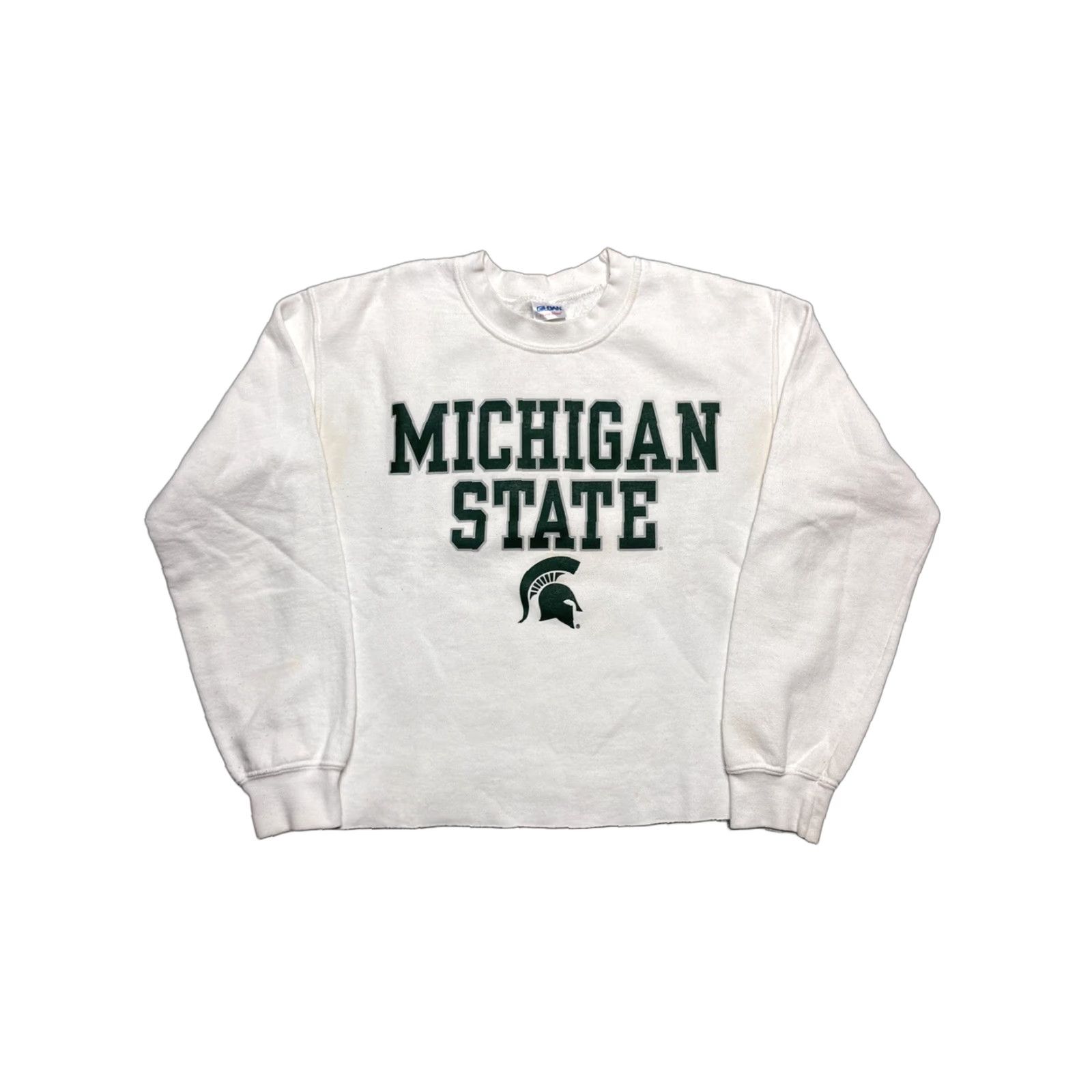 Vintage VINTAGE Michigan State Crewneck Sweatshirt Cropped Small College MSU Women S White Crew Neck Pullover Size S / US 4 / IT 40 - 1 Thumbnail