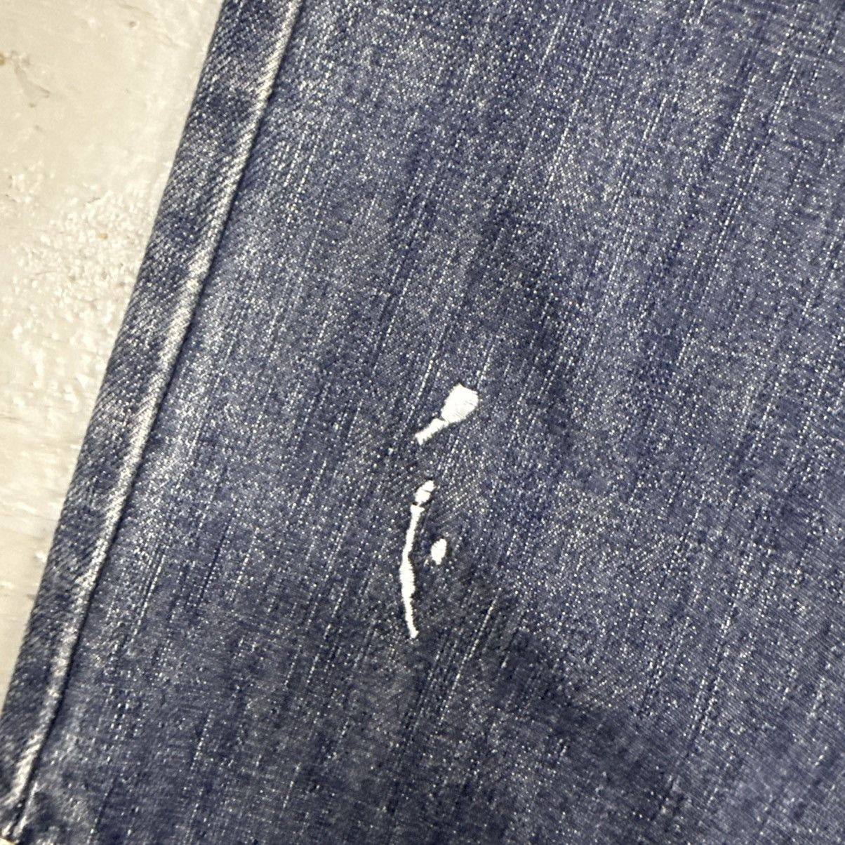 If Six Was Nine Handmade Embroid Paint Splatter Distressed Denim Jeans Jag Size US 33 - 3 Thumbnail