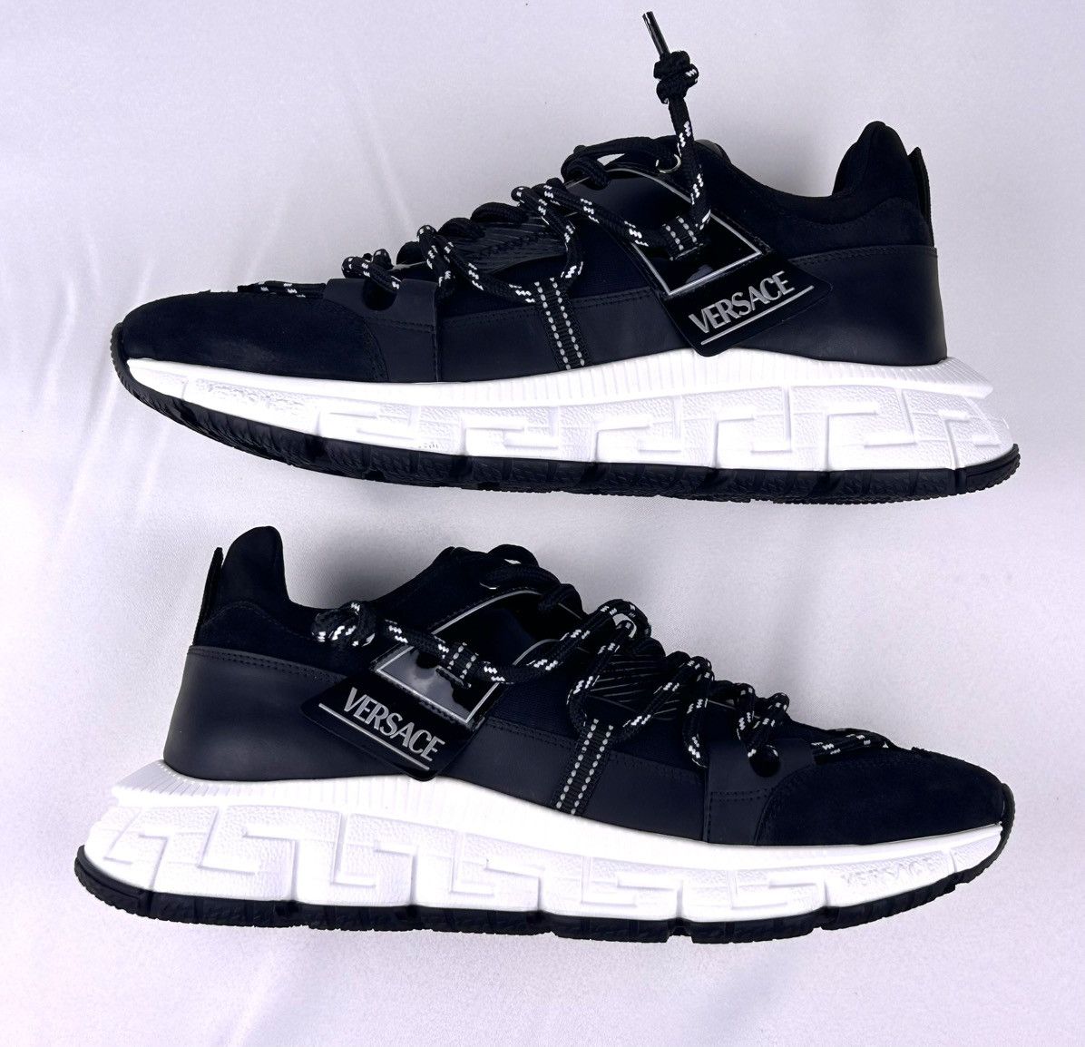 Versace Versace Trigreca Sneakers EU44/US11 Black Suede Italy Size US 11 / EU 44 - 3 Thumbnail