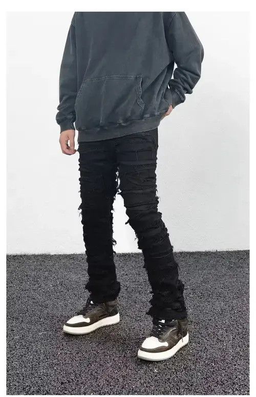 Jean grunge stack damaged ripped pants Size US 28 / EU 44 - 1 Thumbnail