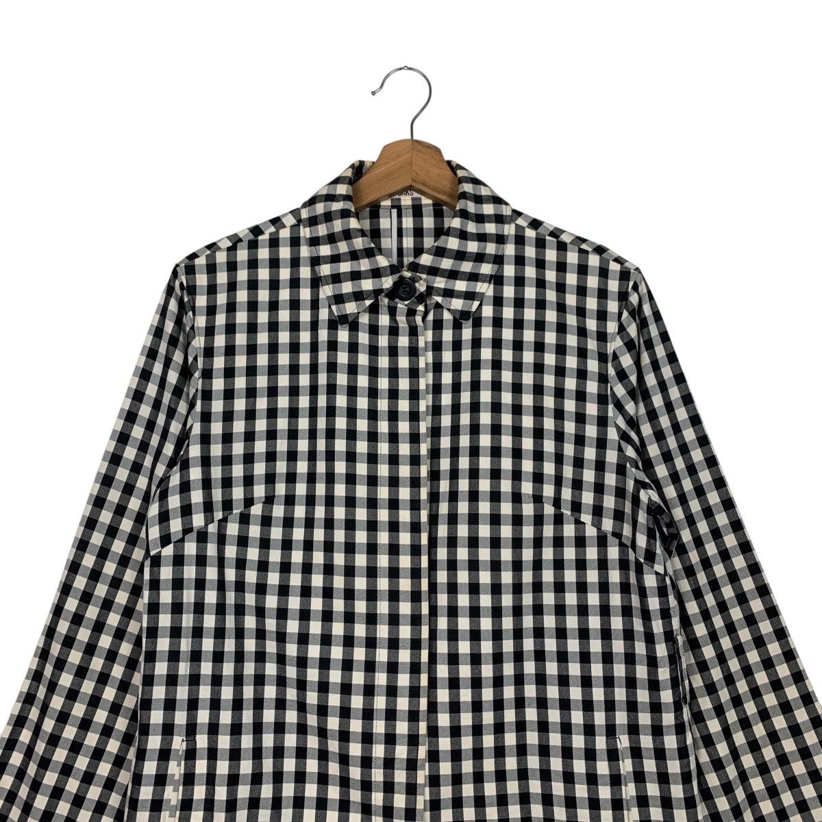 DAKS Vintage 90’s DAKS LONDON Black White Check Jacket #2599-C117 Size M / US 6-8 / IT 42-44 - 2 Thumbnail