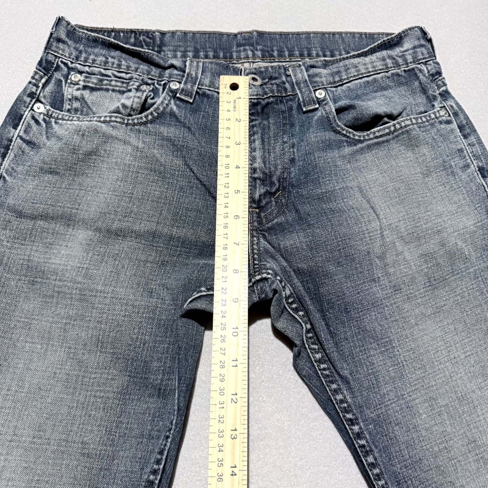 Levi's Levi's Jeans Men Blue Denim Distressed Ankle Mid-Rise Classic Straight 32X28 Size US 32 / EU 48 - 4 Thumbnail