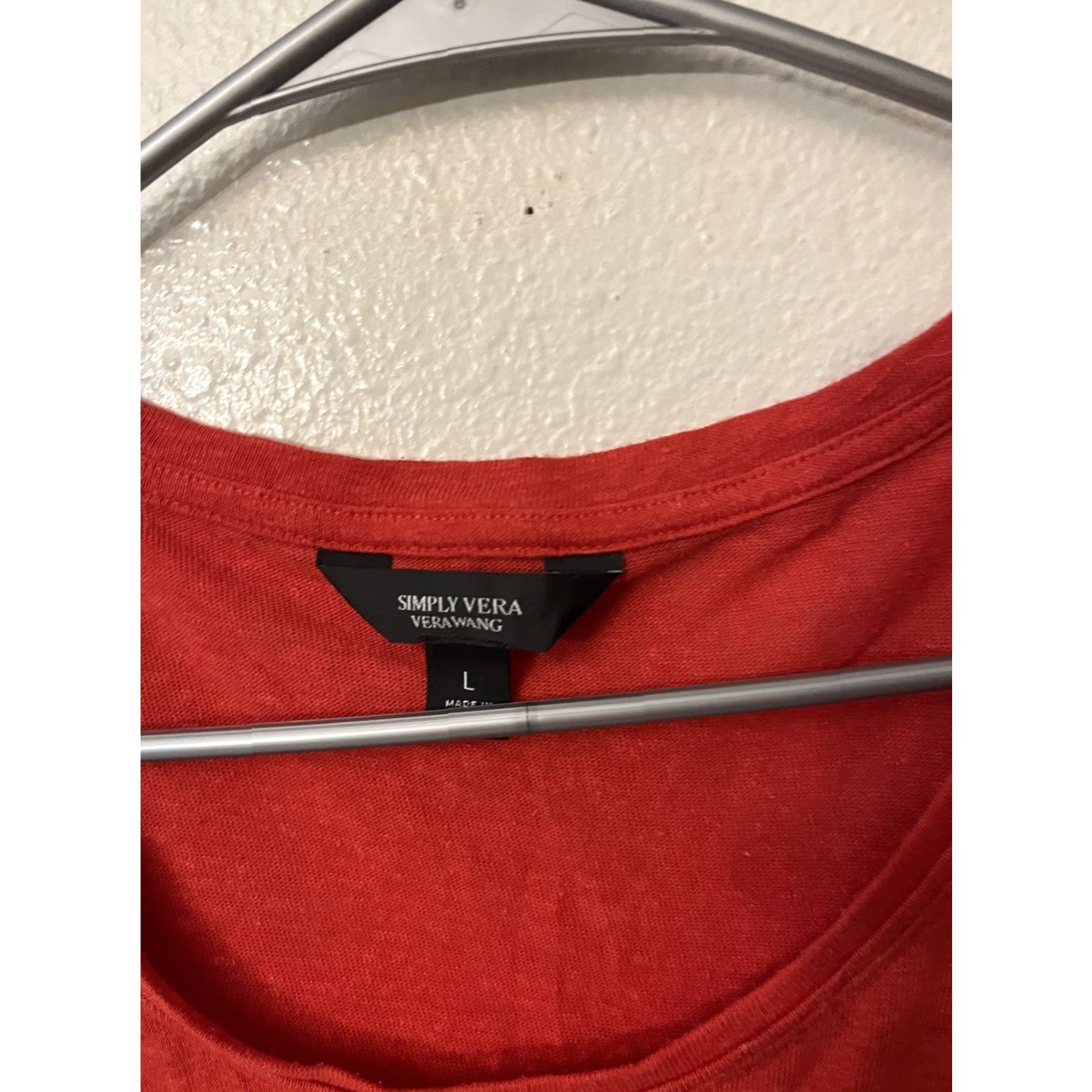 Vintage Simply Vera Vera Wang Orange Linen Blend Short Sleeve Light Knit Top Size L Womens Blouse Knit Lightweight Easy Care 90s? Size L / US 10 / IT 46 - 3 Thumbnail