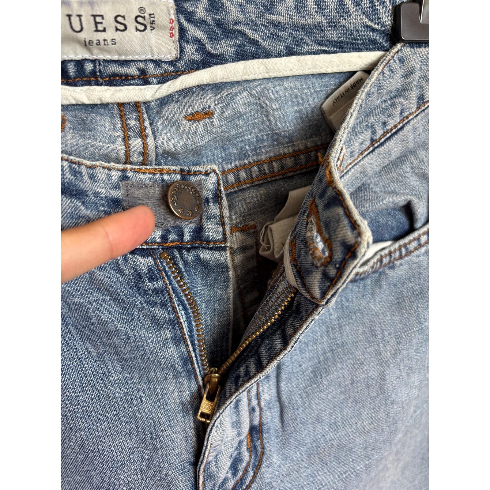Guess × Vintage Vintage Guess Italy 27 High Waist Straight Leg 90s DenimRare Size US 27 - 5 Thumbnail
