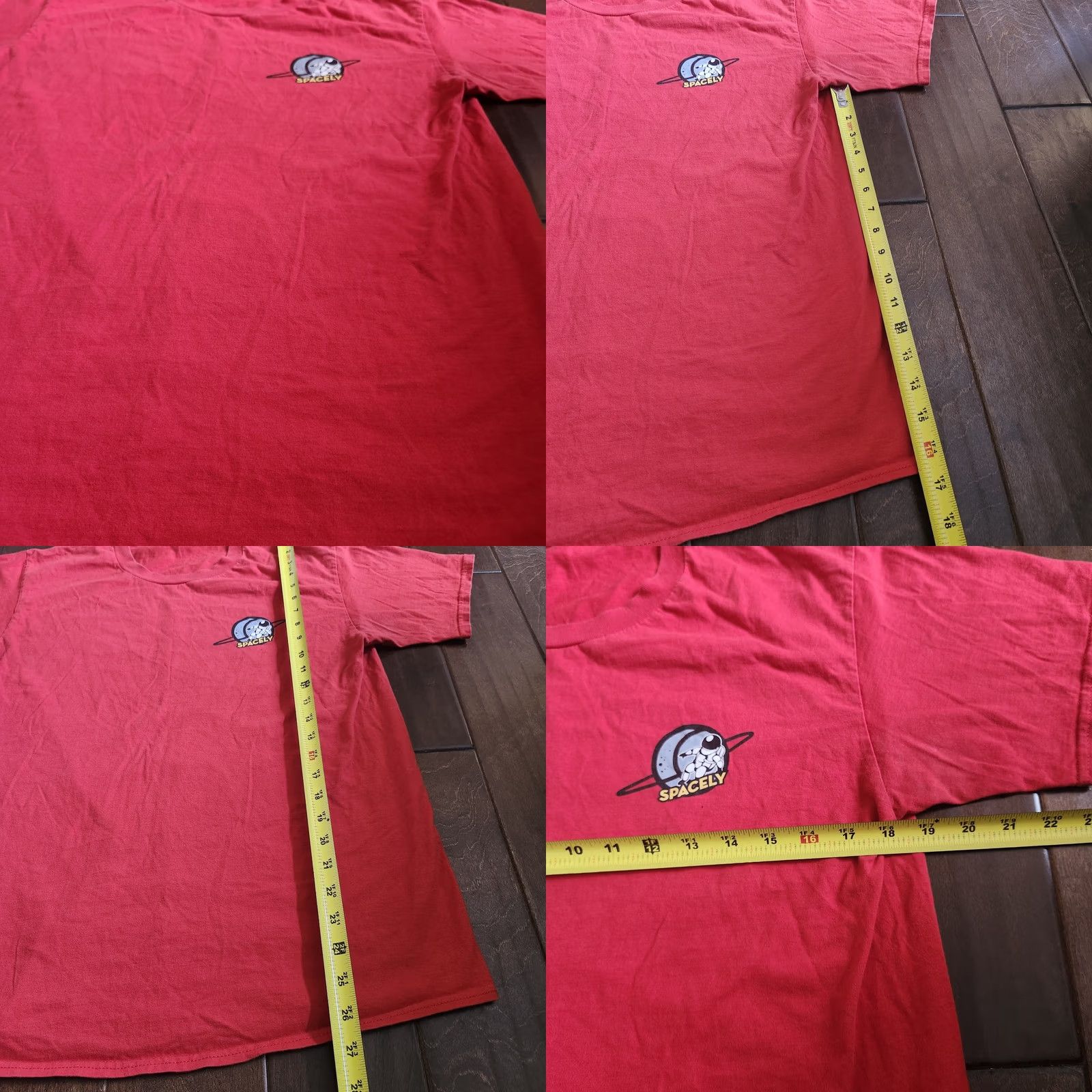 Vintage Spacely Unlimited Men's Red T-shirt - L Shirt Crew Neck Short Sleeve Cotton Space Theme Stains Needs Cleaning Size US L / EU 52-54 / 3 - 8 Thumbnail