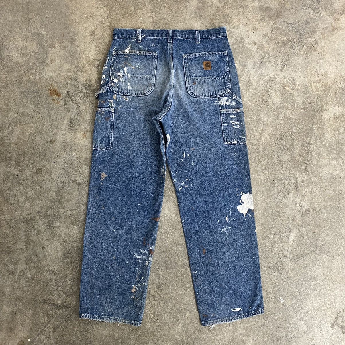 Carhartt Vintage Carhartt Faded Blue Splatter Painter Denim Jeans Size US 34 / EU 50 - 16 Thumbnail