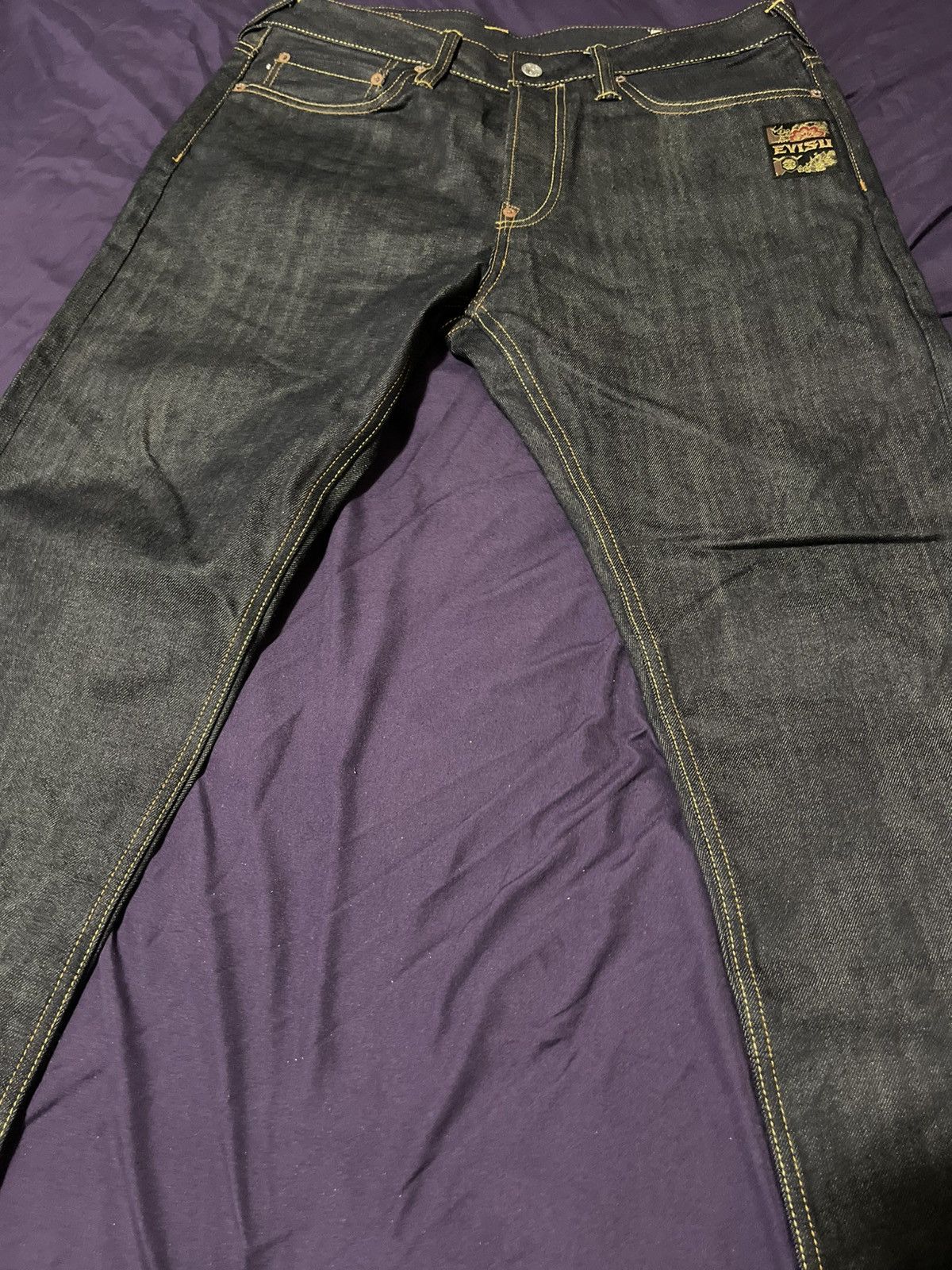 Other Evisu Grateful Crane Daicock Print Taper Jeans Size US 33 - 10 Thumbnail