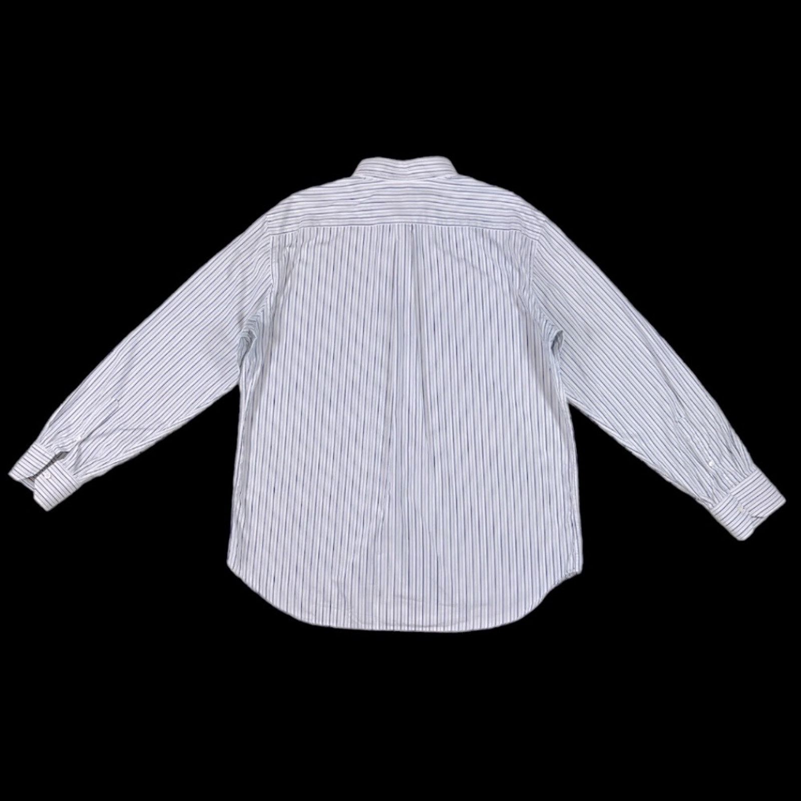 Canali Canali Dress Shirt in White/Blue | Size 44 Size US L / EU 52-54 / 3 - 2 Thumbnail