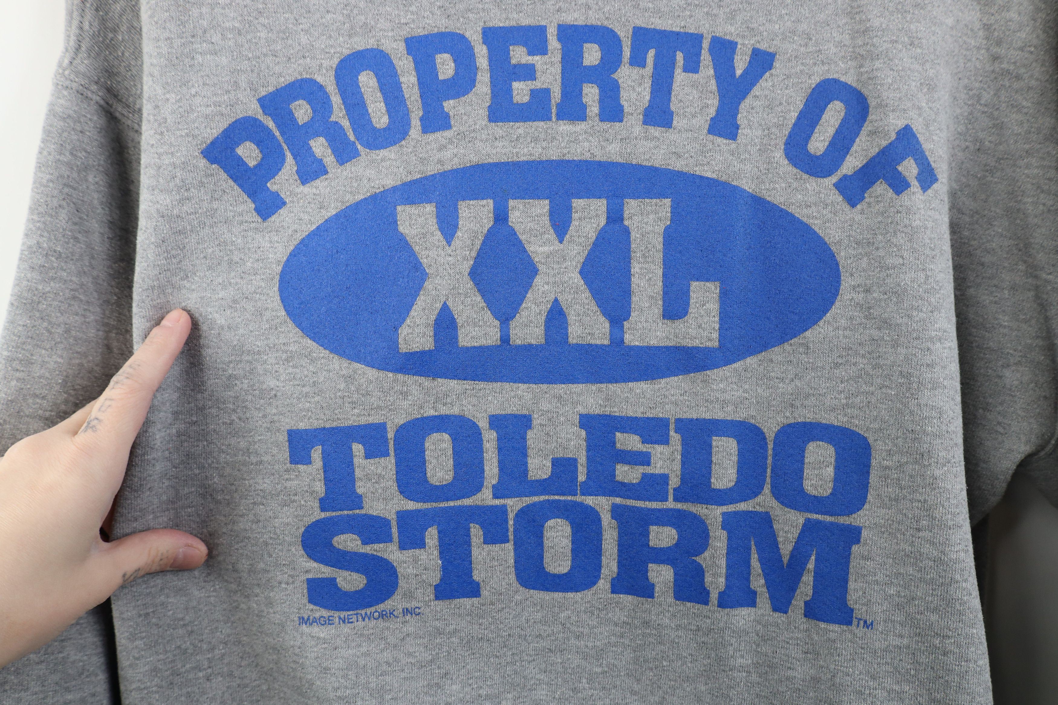 Vintage Vintage 90s League Toledo Storm Hockey Sweatshirt Gray USA Size US L / EU 52-54 / 3 - 4 Thumbnail