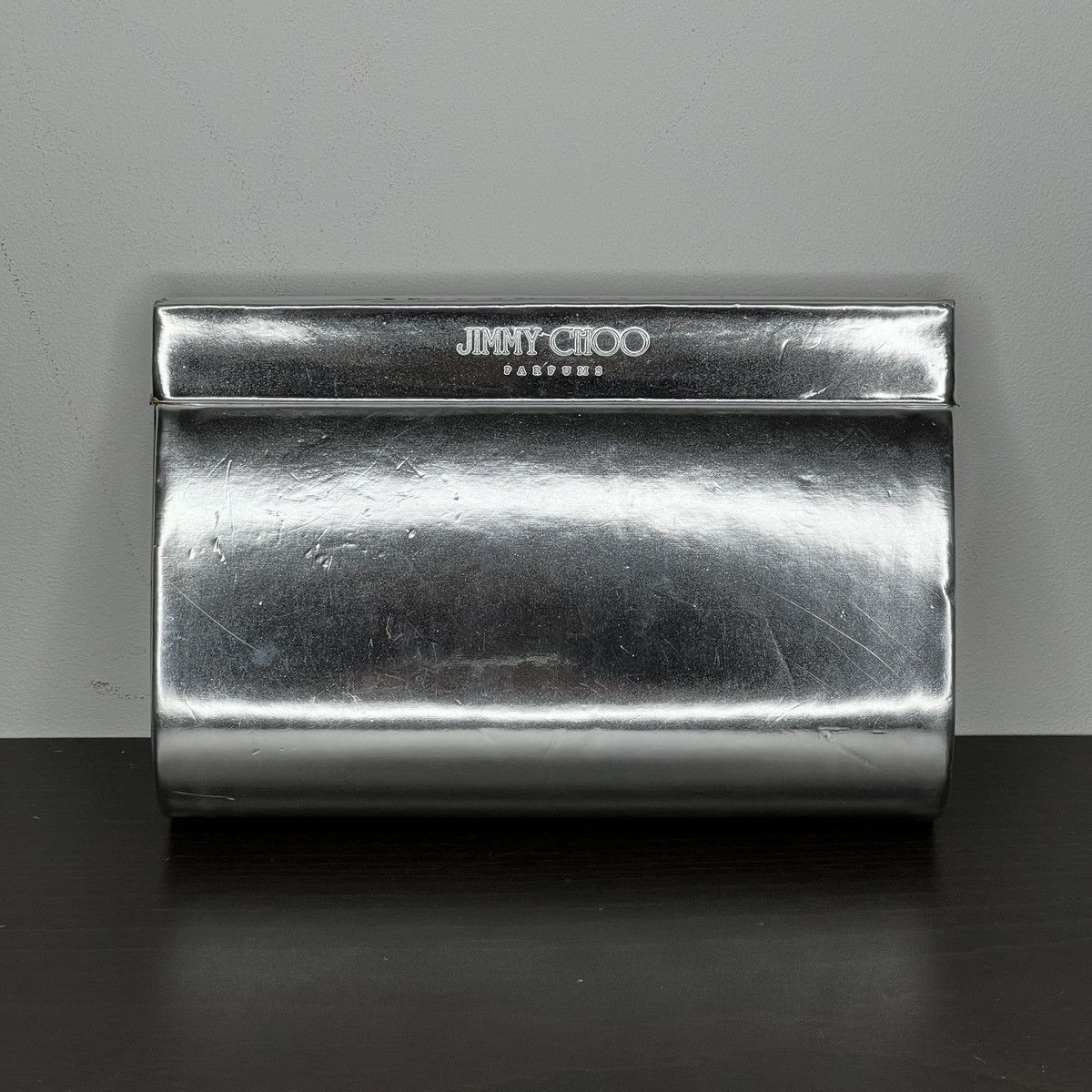 Avant Garde Jimmy Choo Mini Purse Clutch Bag Logo Silver Grey, Women's