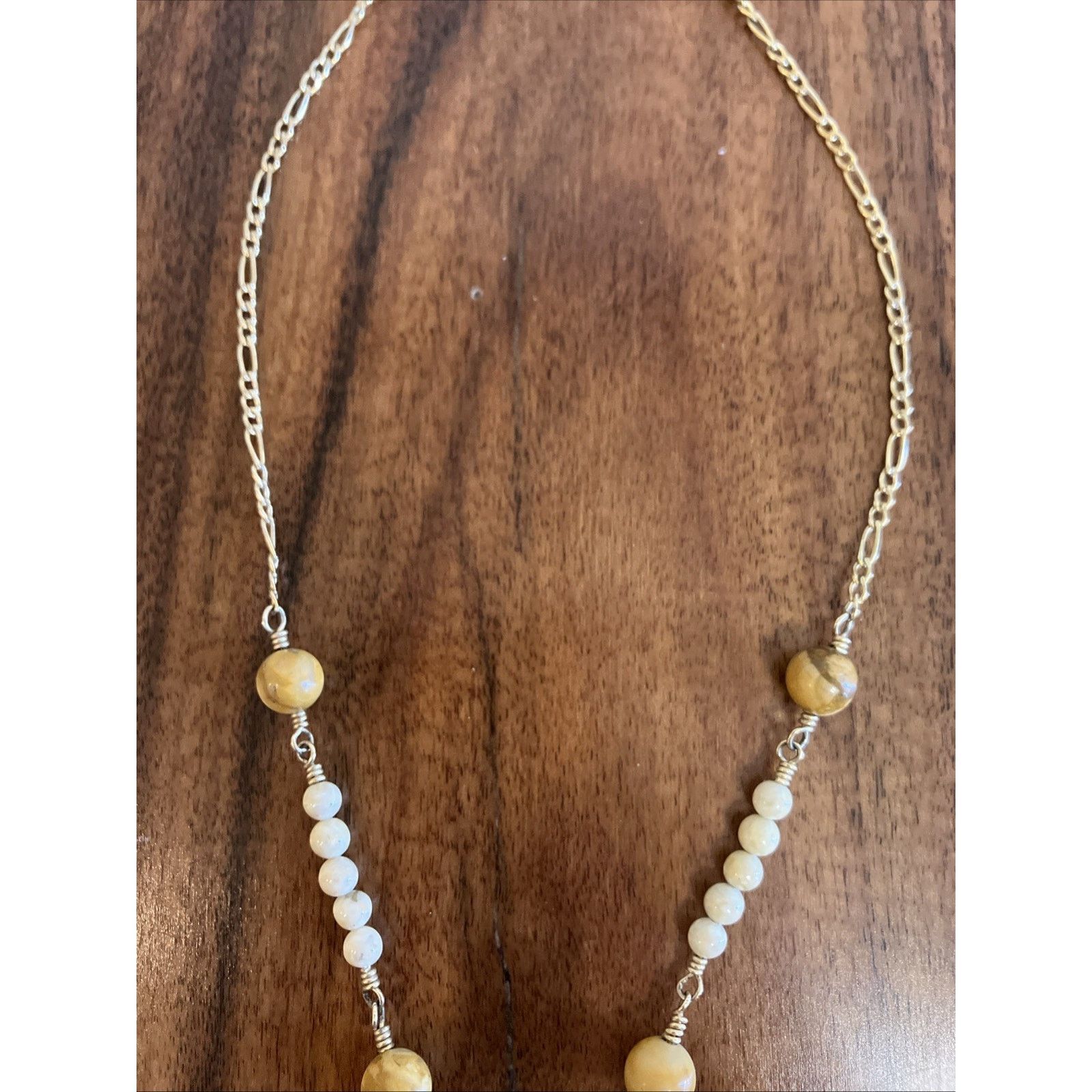 Other Vtg Gold Tone Statement Necklace Stone Beaded Modernist Y2k Size ONE SIZE - 4 Thumbnail