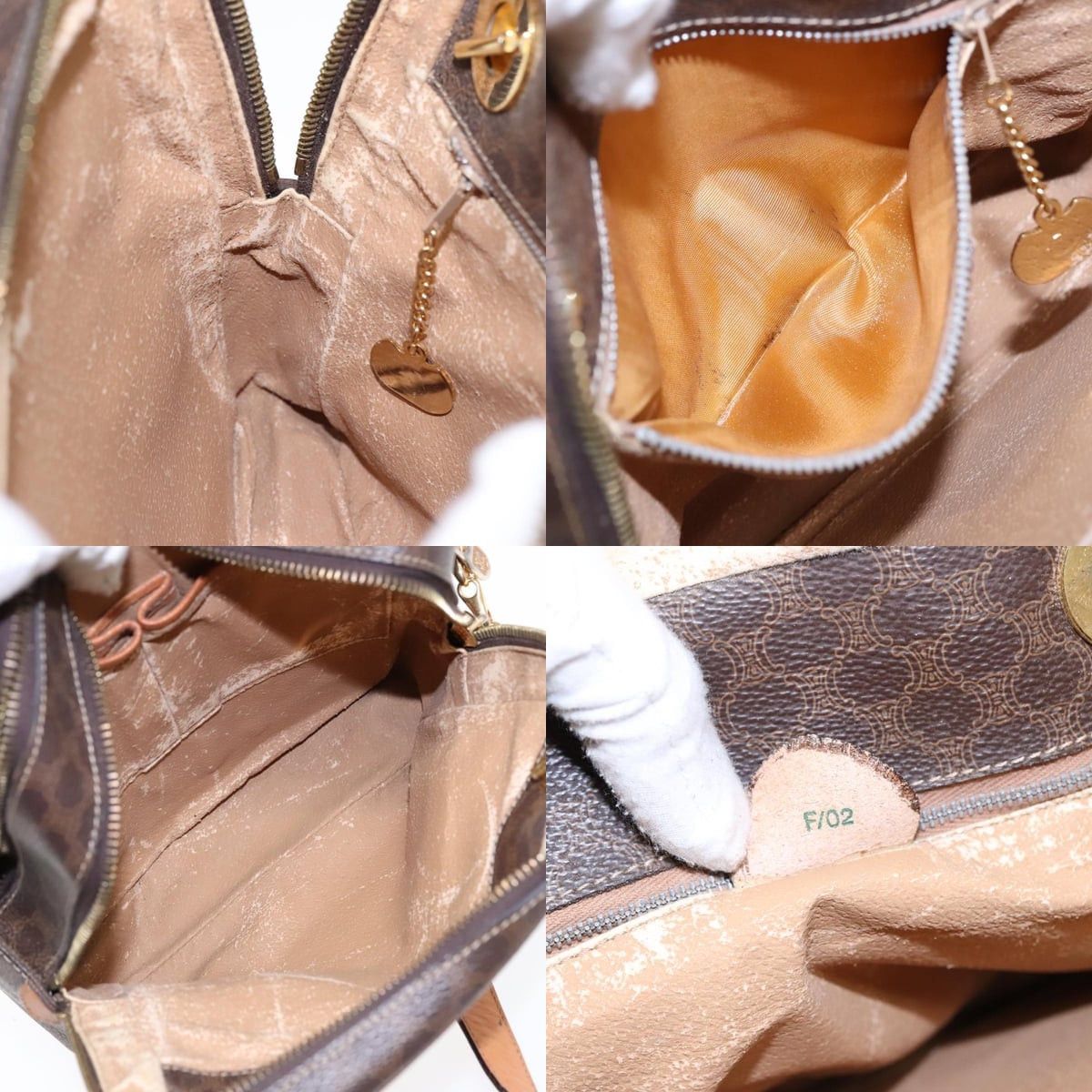 Celine CELINE Macadam Canvas Shoulder Bag Pvc Leather Brown Gold Size ONE SIZE - 12 Thumbnail