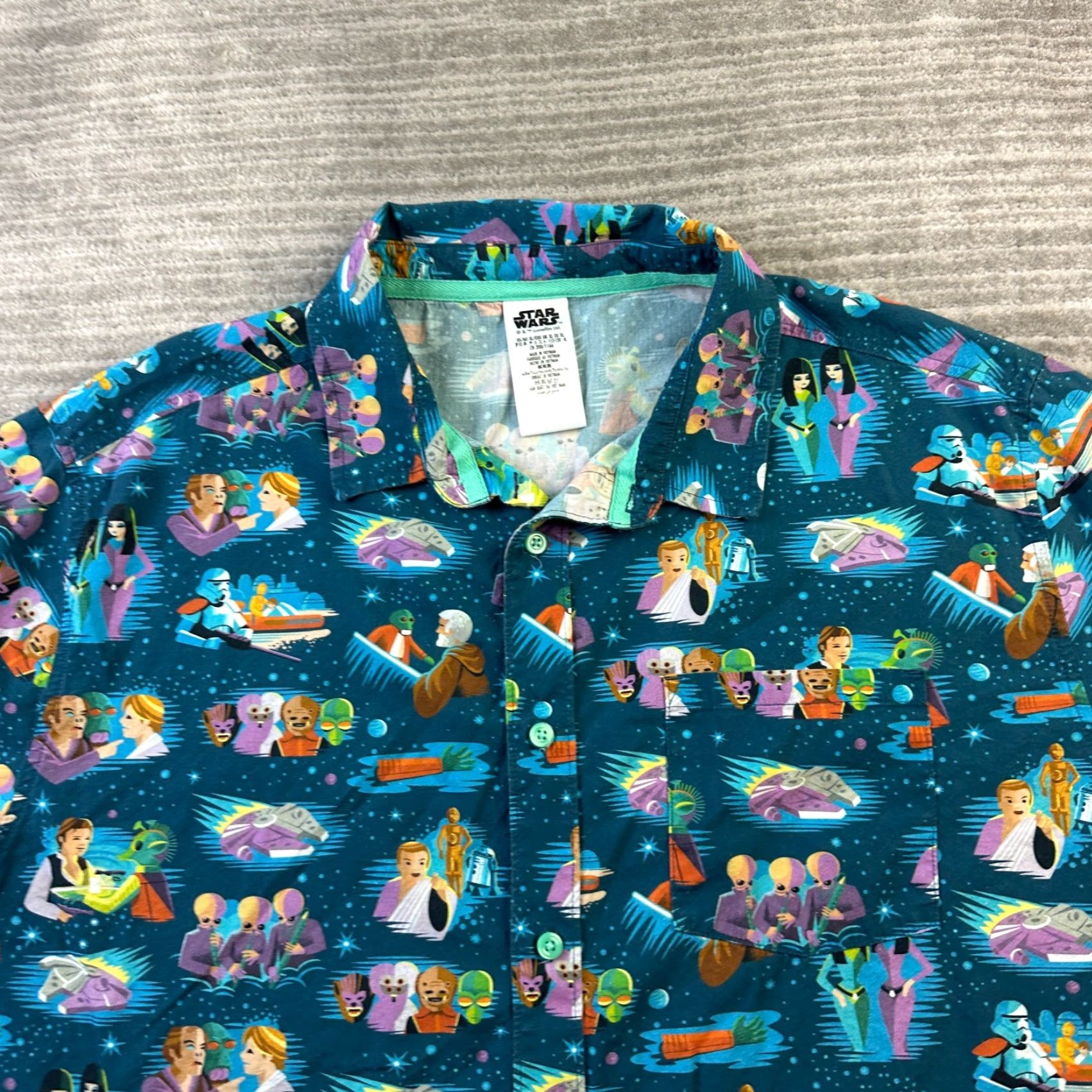 Disney Disney Star Wars Shirt Mens Extra Large Blue Cantina All Over Print Shirt Size US XL / EU 56 / 4 - 3 Thumbnail