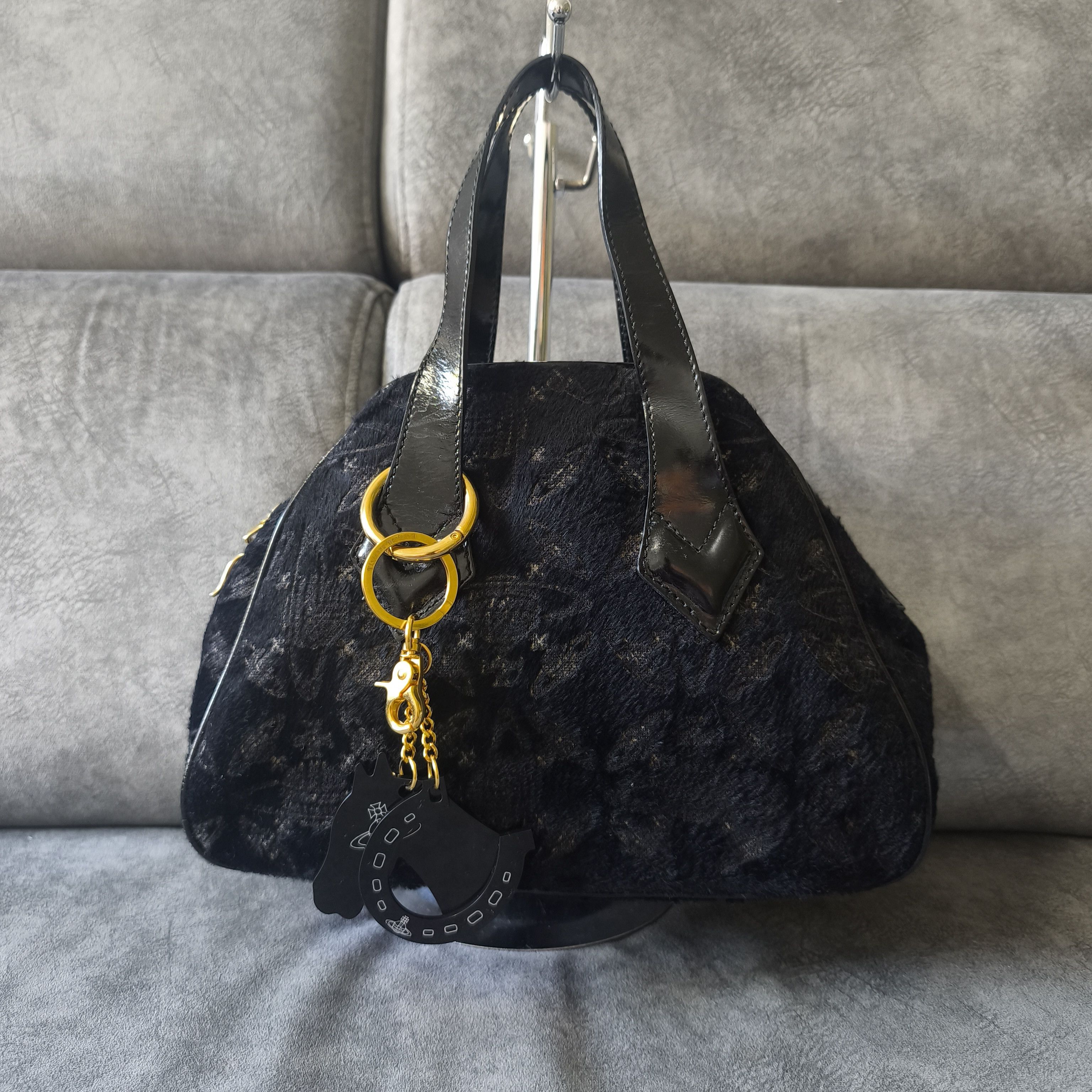 Vivienne Westwood Vivienne Westwood Yasmin Orb Monogram Haircalf Boston Bag Size ONE SIZE - 1 Thumbnail