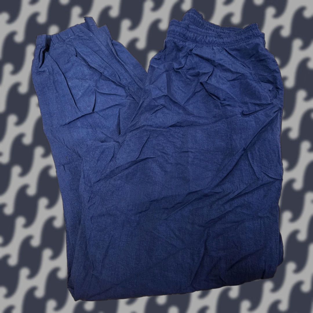 Nike VINTAGE Nike Pants Mens M Blue Track Wind Jogger Warm Up Athletic 90s Nike Mens M Blue Track Pants Activewear 90s Size US 31 - 1 Thumbnail