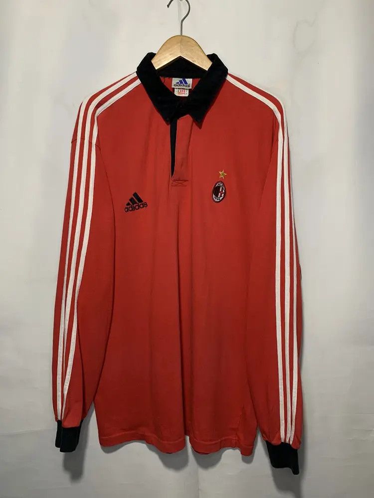 Adidas 00s Adidas Ac Milan polo shir⁴ Size US XL / EU 56 / 4 - 1 Thumbnail