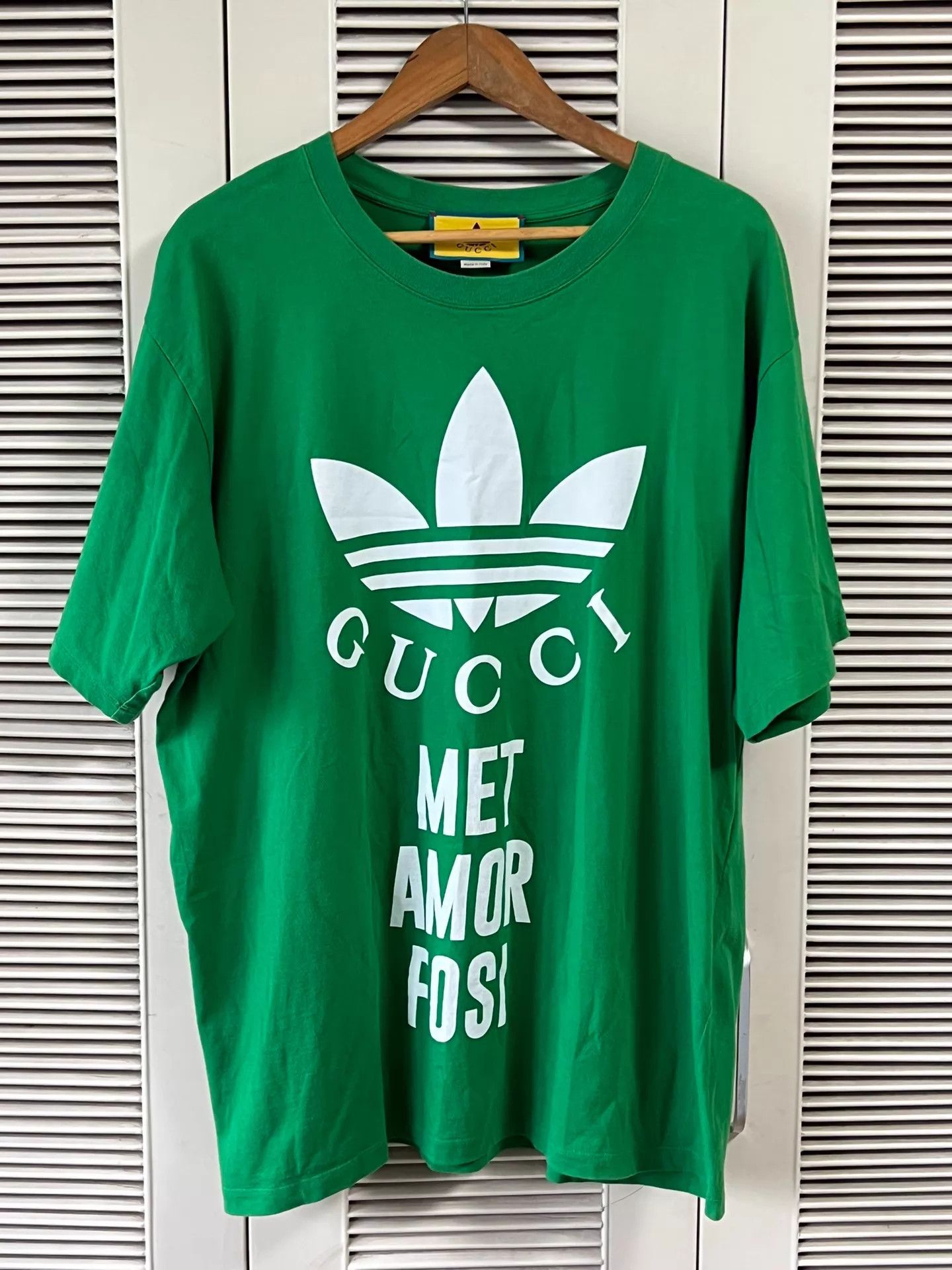 Gucci Gucci x adidas Green XL Tee Trefoil & MET AMOR FOSI Size US XL / EU 56 / 4 - 1 Thumbnail