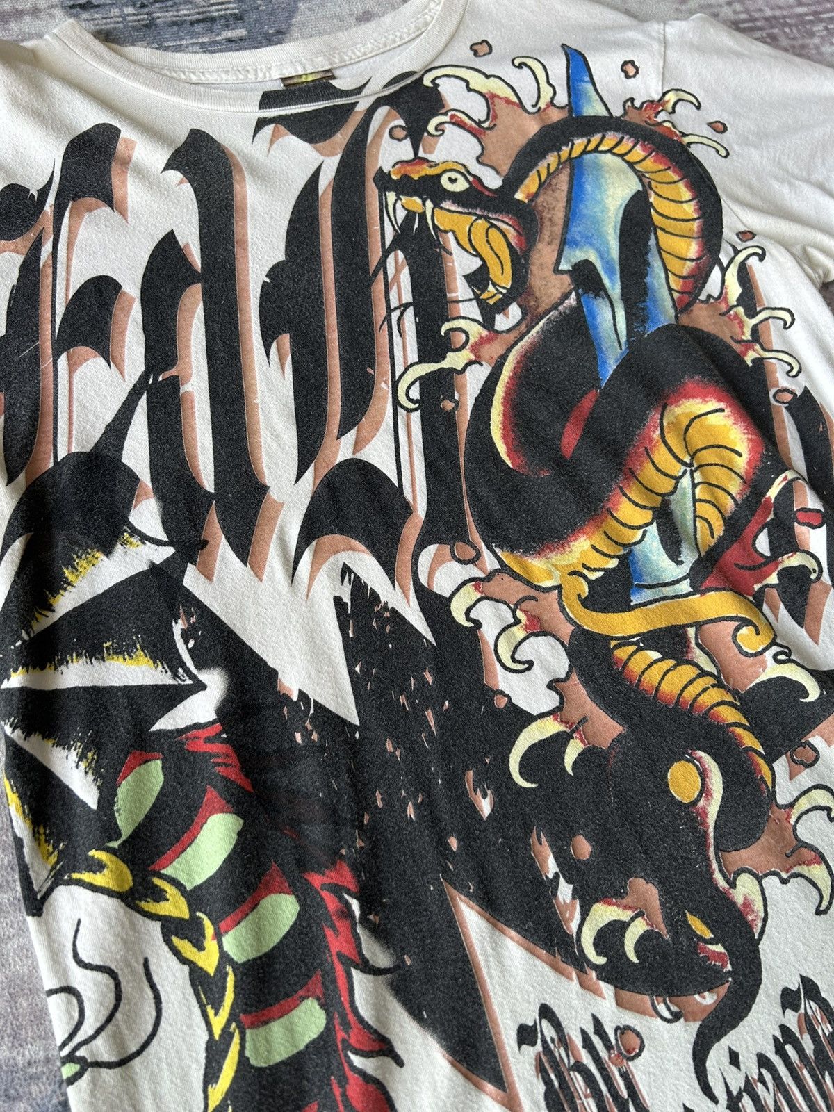 Ed Hardy Y2k Ed Hardy Overprint Snakes Tshirt Size US S / EU 44-46 / 1 - 5 Thumbnail