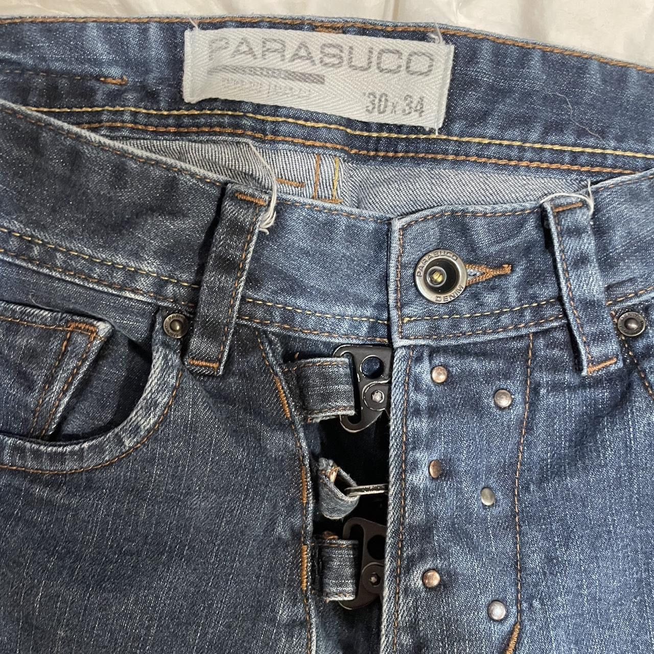 If Six Was Nine Y2K Parasuco Raw Japanese Selvedge Slim Buckle Crotch Jeans Size US 34 / EU 50 - 3 Thumbnail