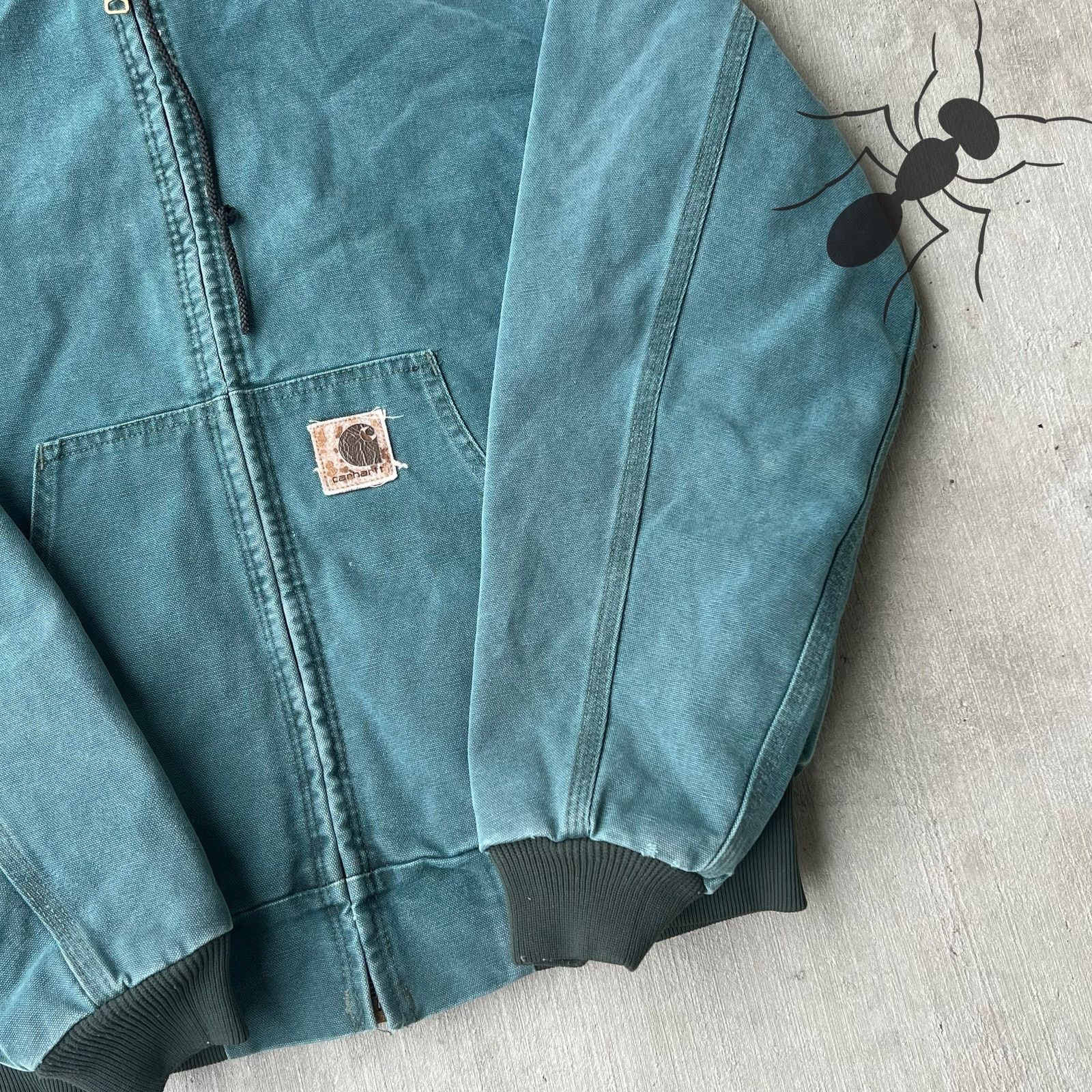 Carhartt × Vintage Carhartt JQ243 green hooded work wear jacket Size US M / EU 48-50 / 2 - 8 Thumbnail