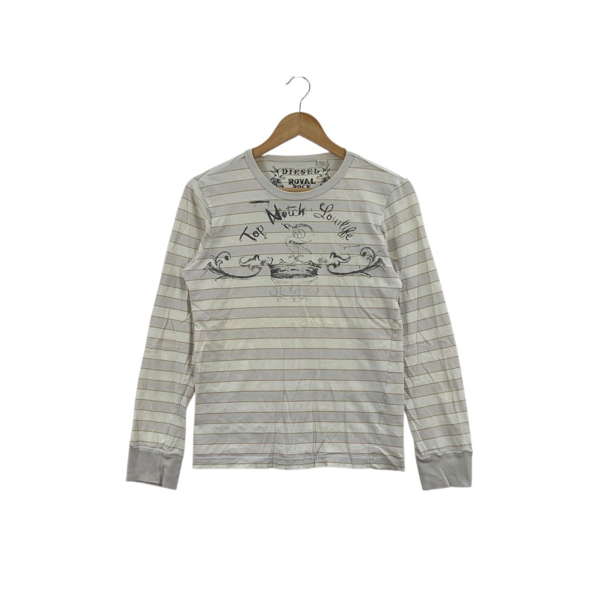 Diesel DIESEL ITALY Royal Rock Top Notch Lowlife Striped Tee Shirt Size S / US 4 / IT 40 - 1 Thumbnail