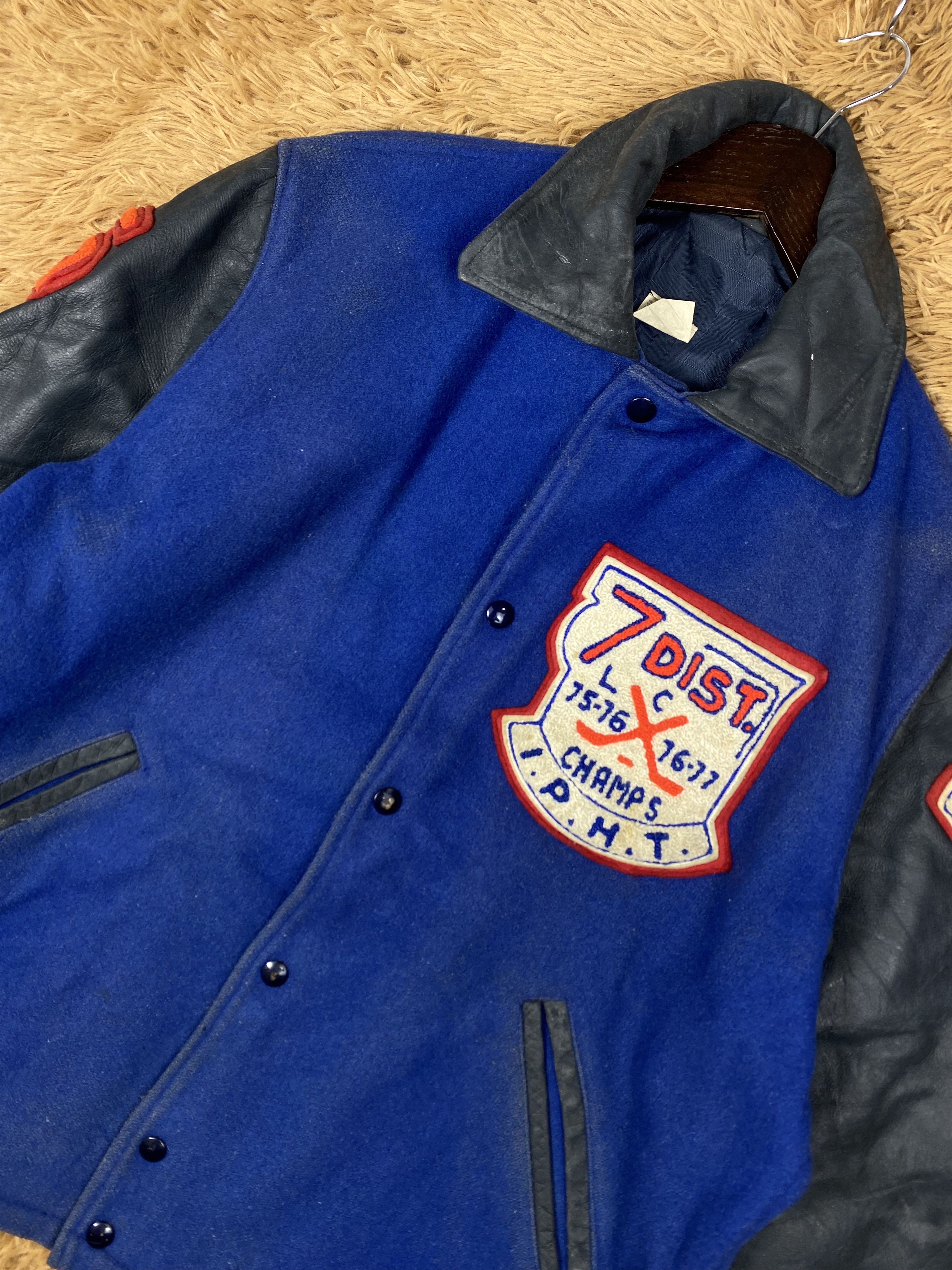 American Apparel Vintage Champs Leather Sleeve Varsity Jacket DJ0396 Size US L / EU 52-54 / 3 - 2 Thumbnail