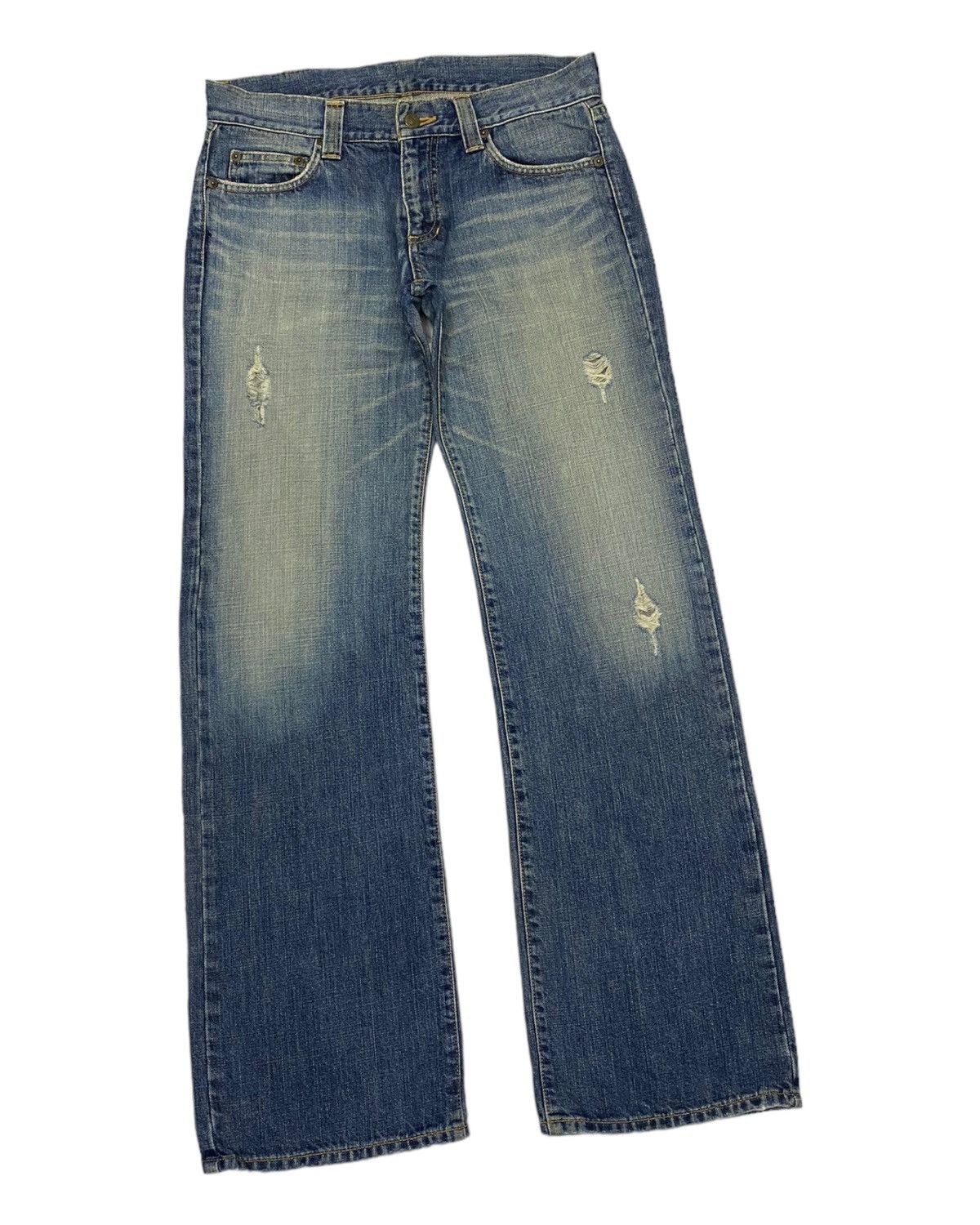 Hysteric Glamour × Japanese Brand GRAIL🔥MTRL 🇯🇵 DISTRESS DENIM JEANS MATERIAL GIRL JEANS Size US 32 / EU 48 - 4 Thumbnail
