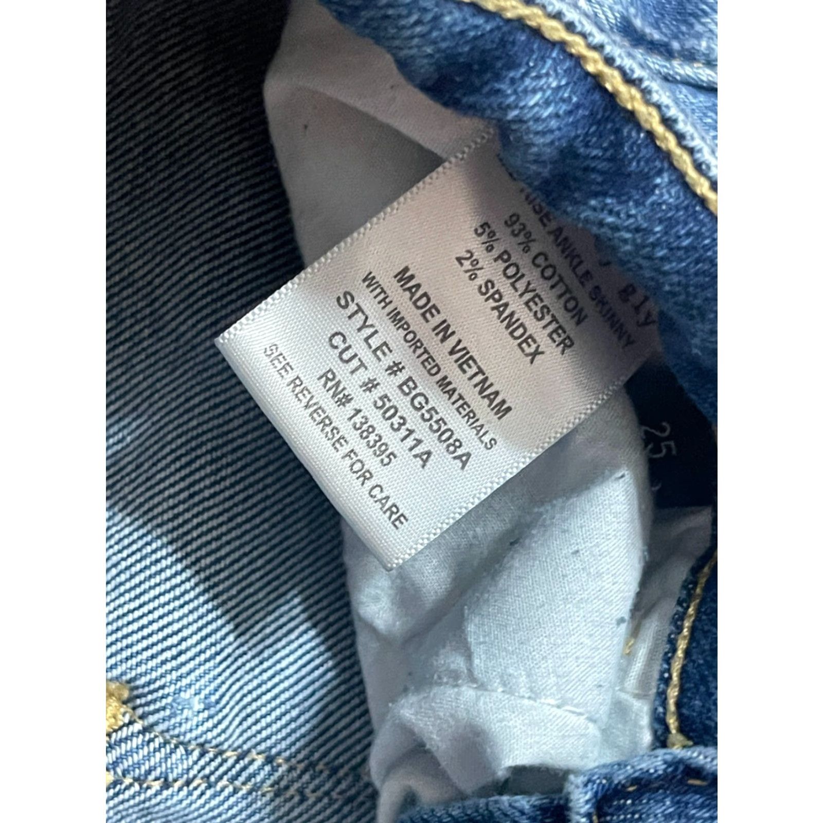 Vintage Bridge by GLY Jeans, Women's Size 24, Blue, Denim, Skinny, Ripped, Distressed, Jeans, 24, Regular, Fall/Spring/Summer, Women Size 42" / US 20 - 5 Thumbnail