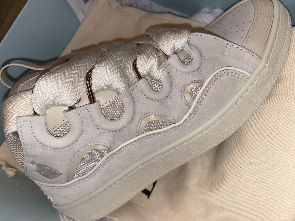 Lanvin LANVIN Leather Curb Sneaker Cream Pure White in Size 10 Size US 10 / EU 43 - 14 Thumbnail