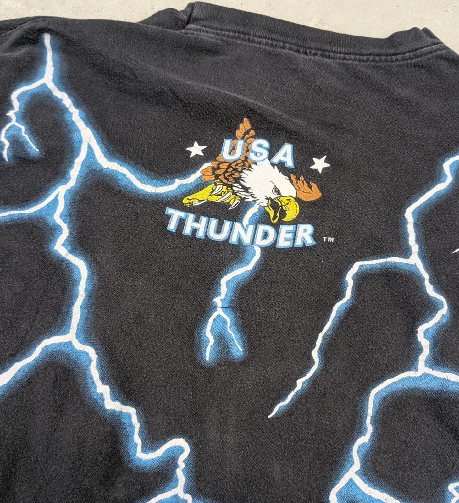 Vintage Vintage 90s USA American Thunder Eagle t-shirt Size US L / EU 52-54 / 3 - 4 Thumbnail