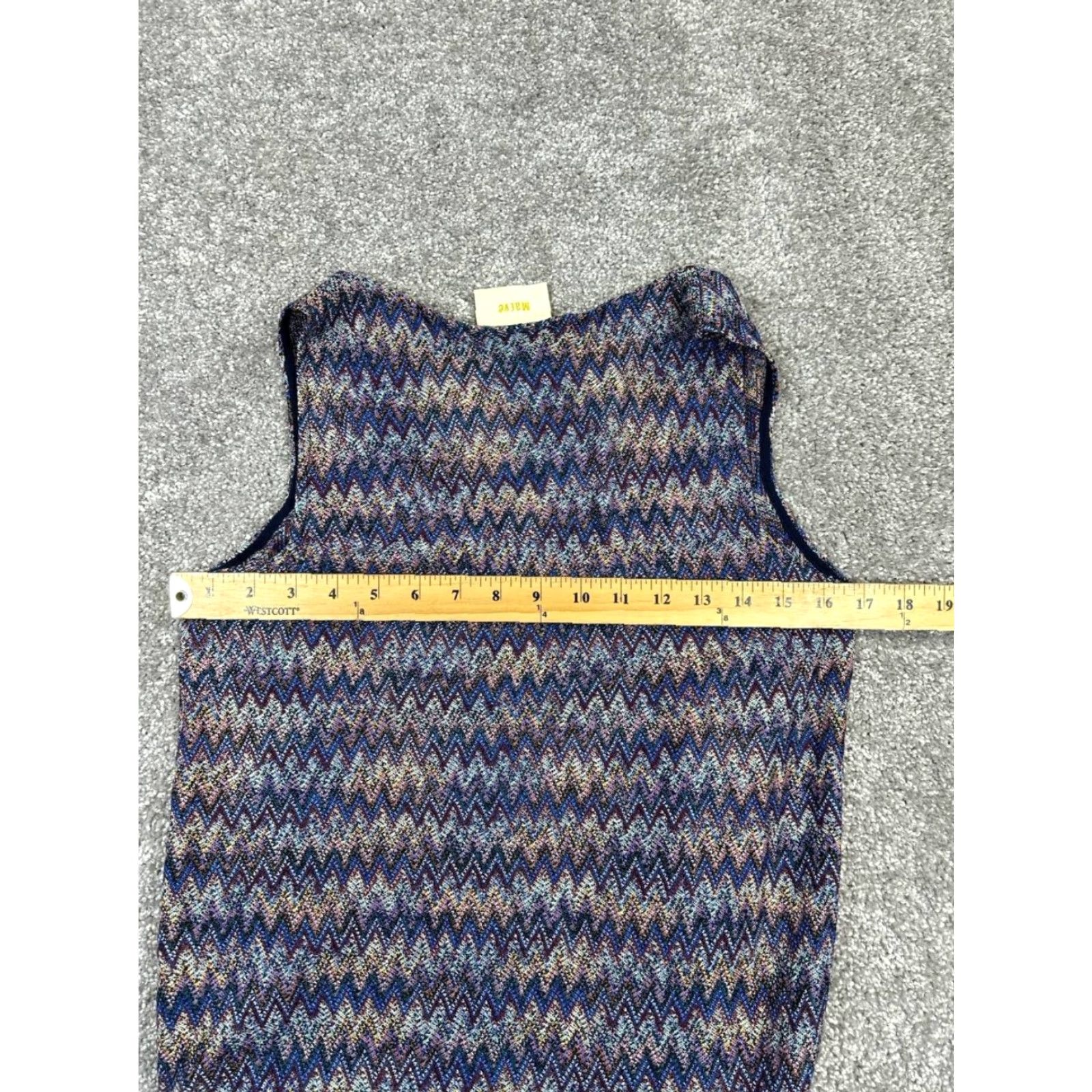 Vintage Maeve Dress Womens Small Purple Gray Yellow Knit Blouson V-Neck Sleeveless Knee Length Casual Everyday Shaped Size S / US 4 / IT 40 - 5 Thumbnail