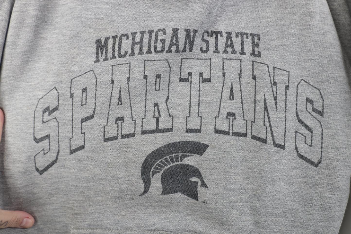 Vintage Vintage 90s Michigan State University Hoodie Sweatshirt Gray Size US S / EU 44-46 / 1 - 5 Thumbnail
